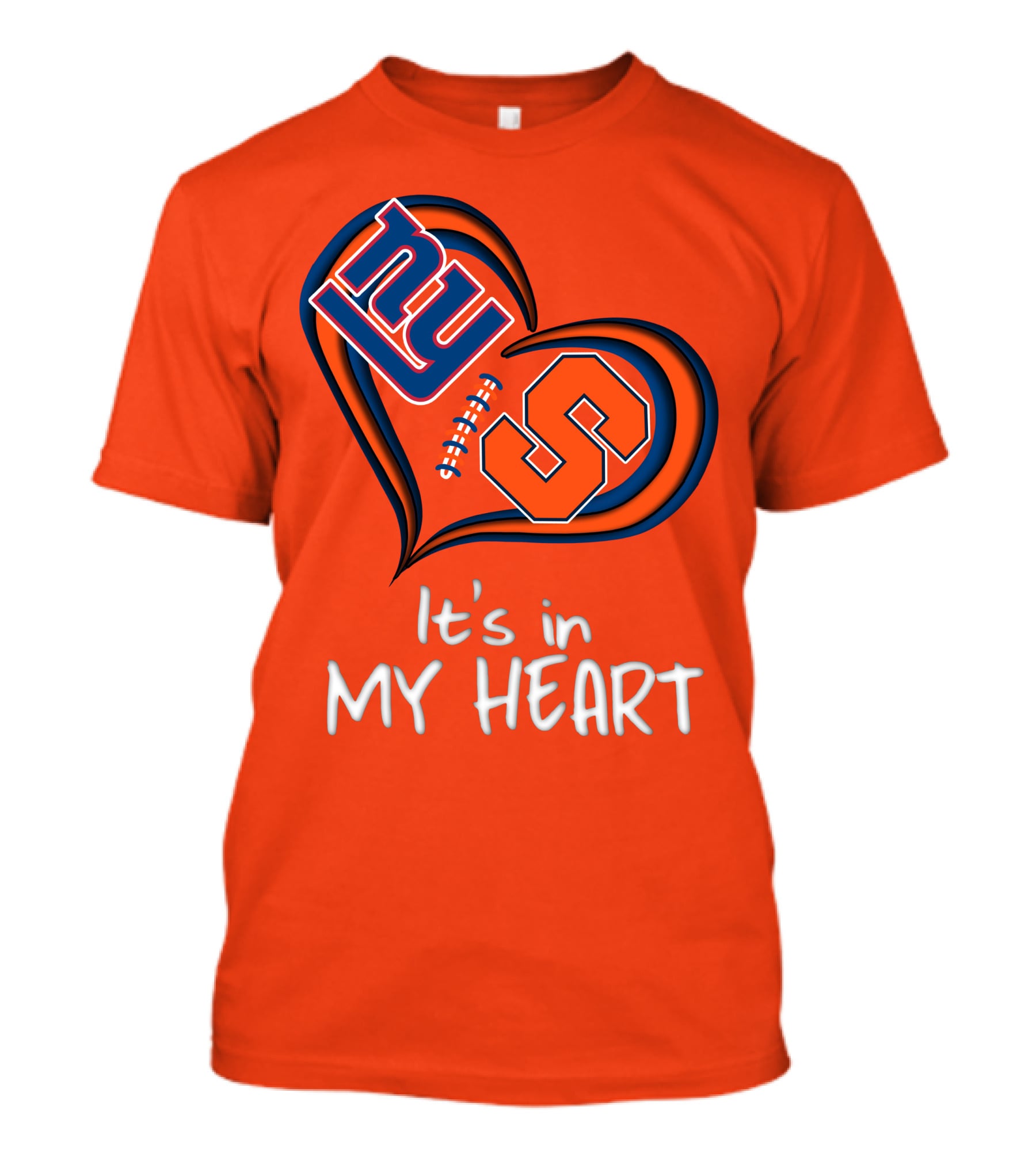NY Giants Syracuse Orange It's In My Heart T-Shirt