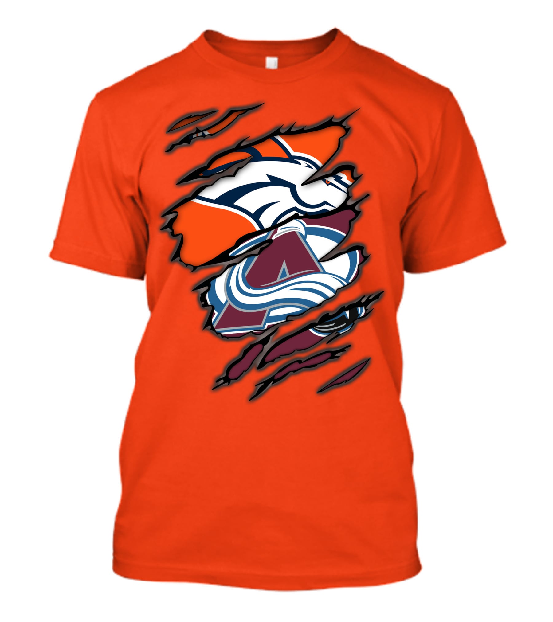 Broncos Avalanche Nfl Nhl Logo Crossover Collaboration T-Shirt