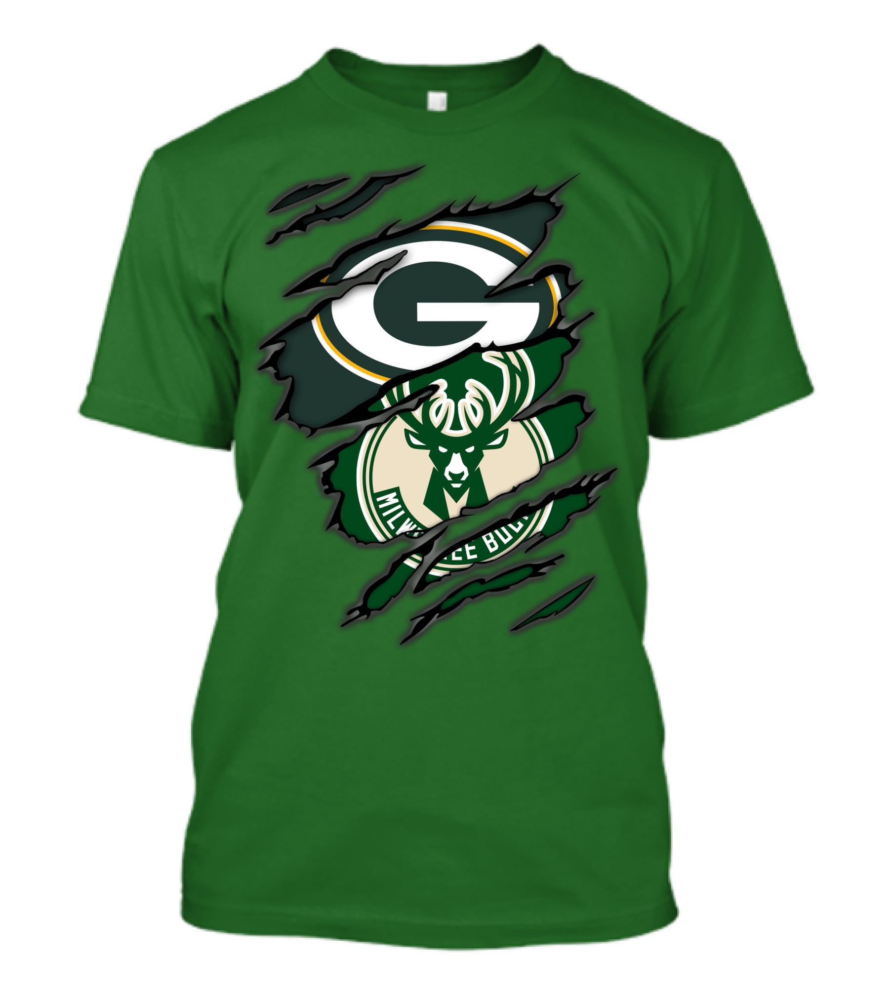 Green Bay Packers Milwaukee Bucks Crossover T-Shirt