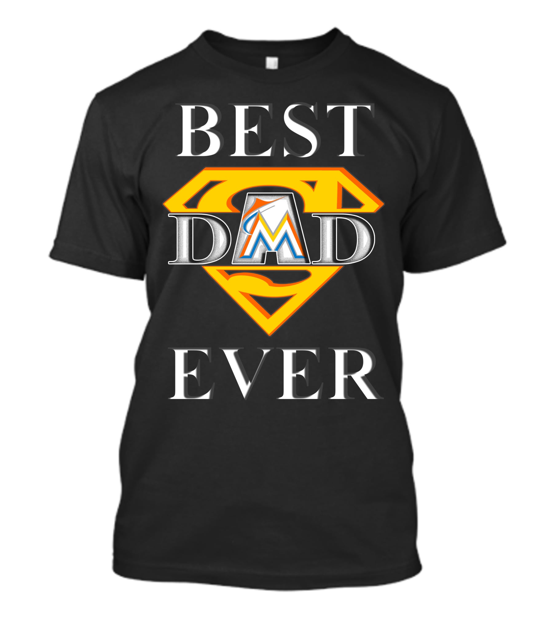 Best Dad Ever Miami Marlins Superman T-Shirt