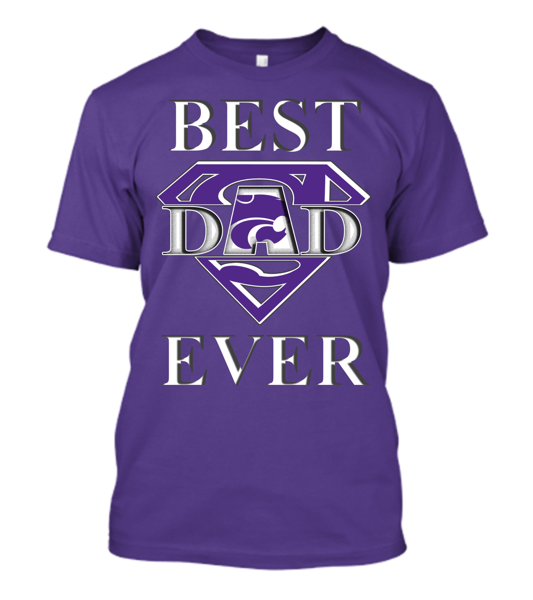 Kansas State Wildcats Best Dad Ever Super Dad Purple T-Shirt