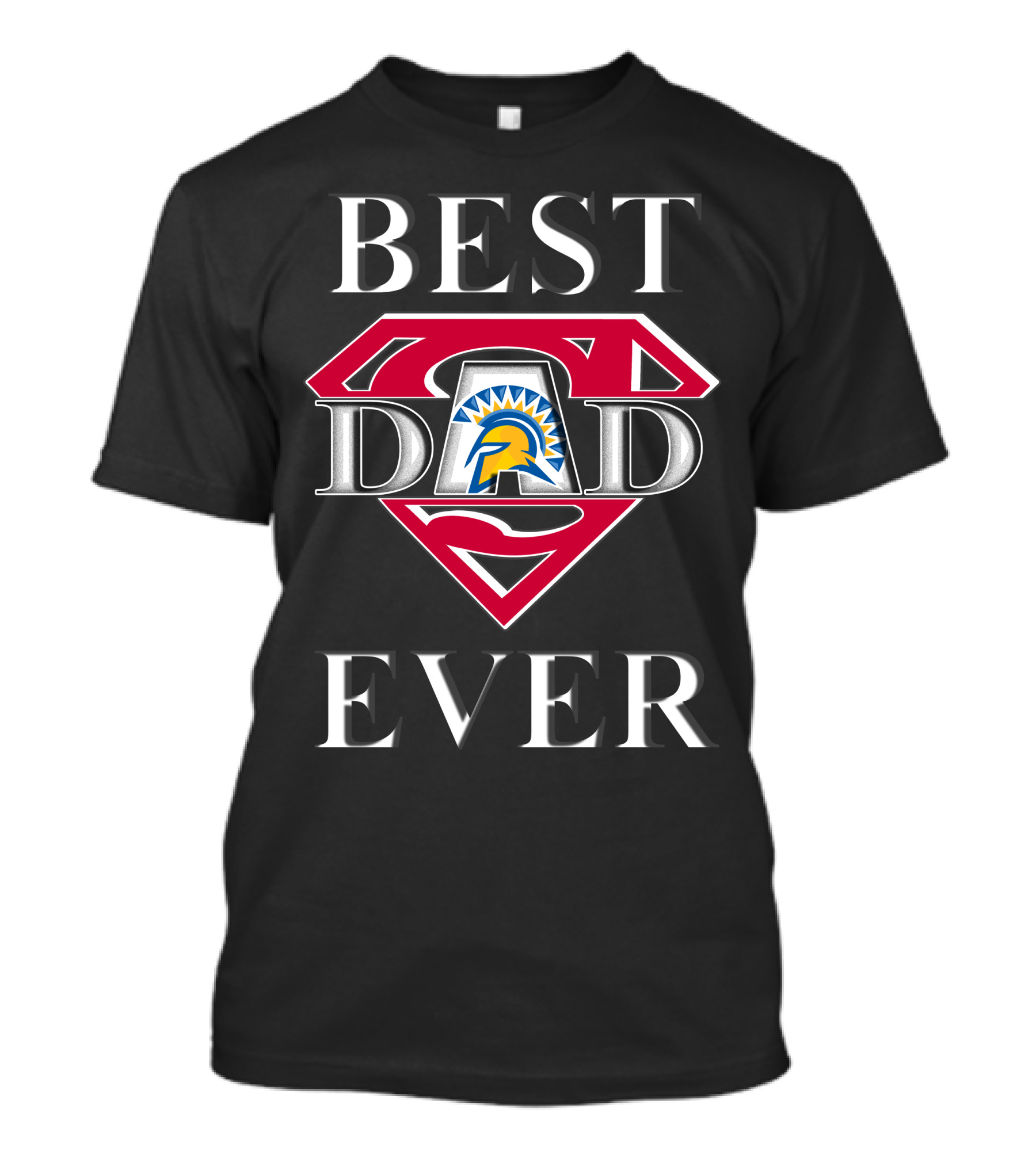 San Jose State Spartans Best Dad Ever Superhero Emblem T-Shirt