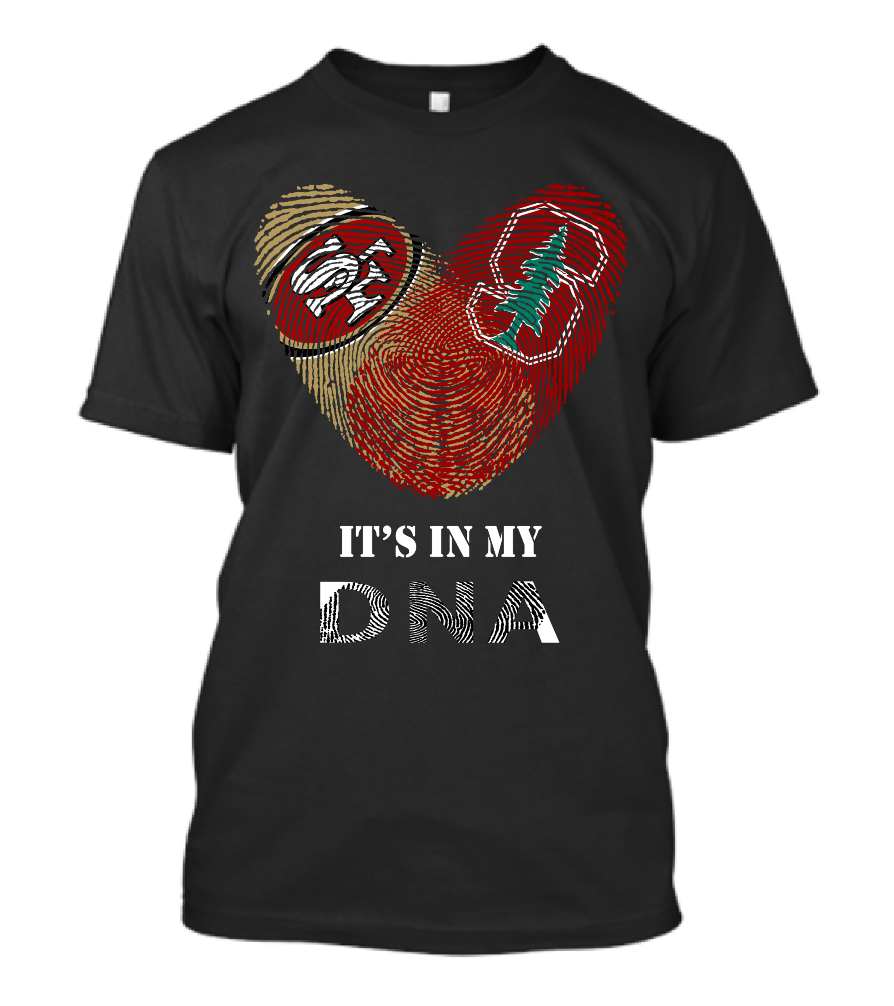 49ers Stanford Cardinal Heart It's In My Dna T-Shirt