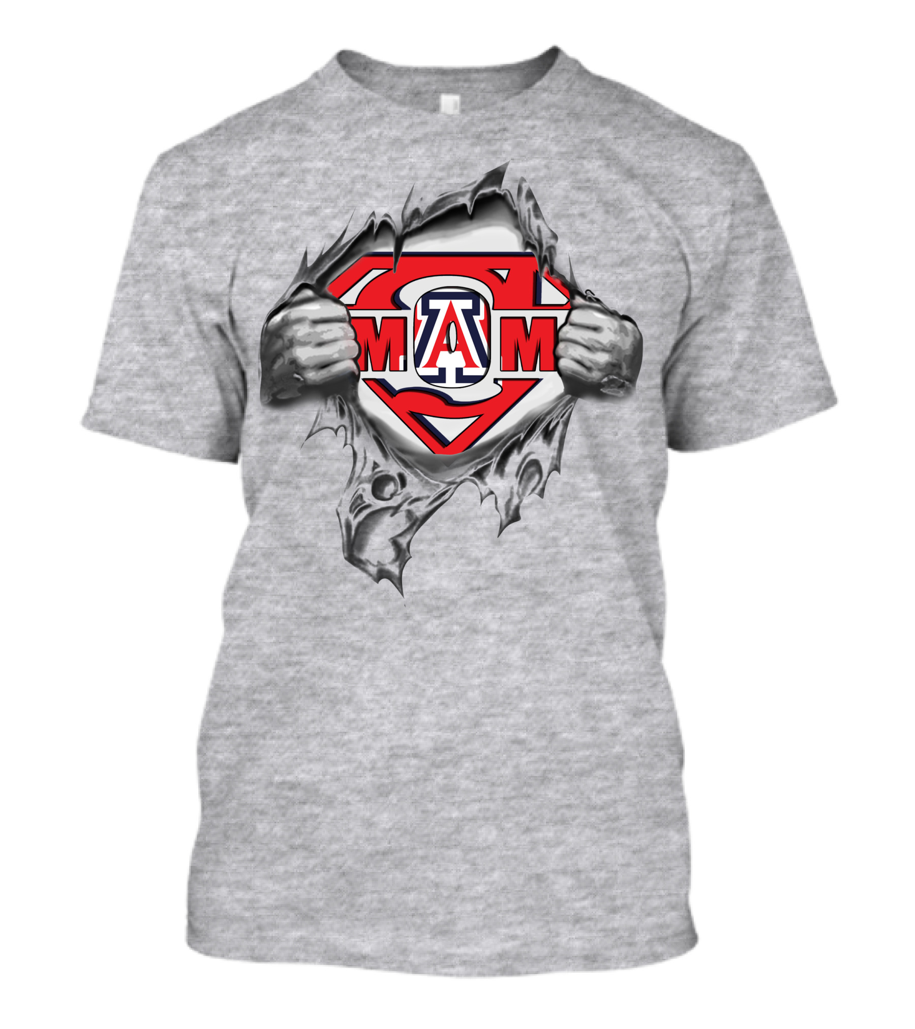 Arizona Wildcats A Super Logo Ripped Metal Effect T-Shirt
