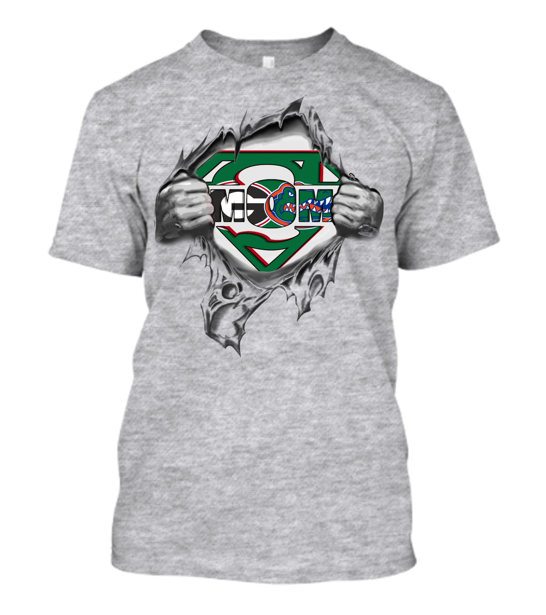 Bulldogs Gator Super Logo Superman Claw Tear T-Shirt