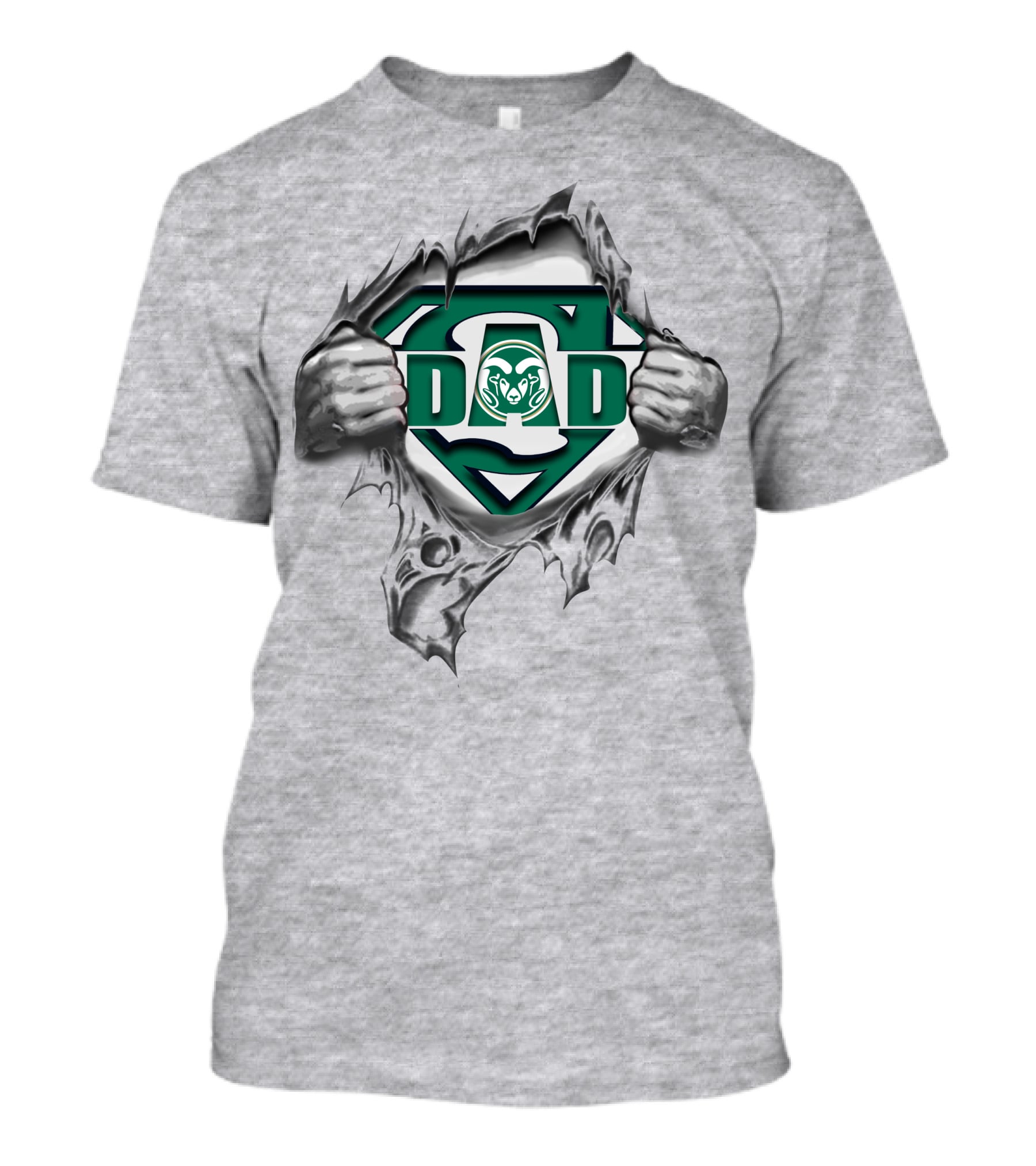 Colorado State Rams Super Dad Shield Logo With Ram T-Shirt