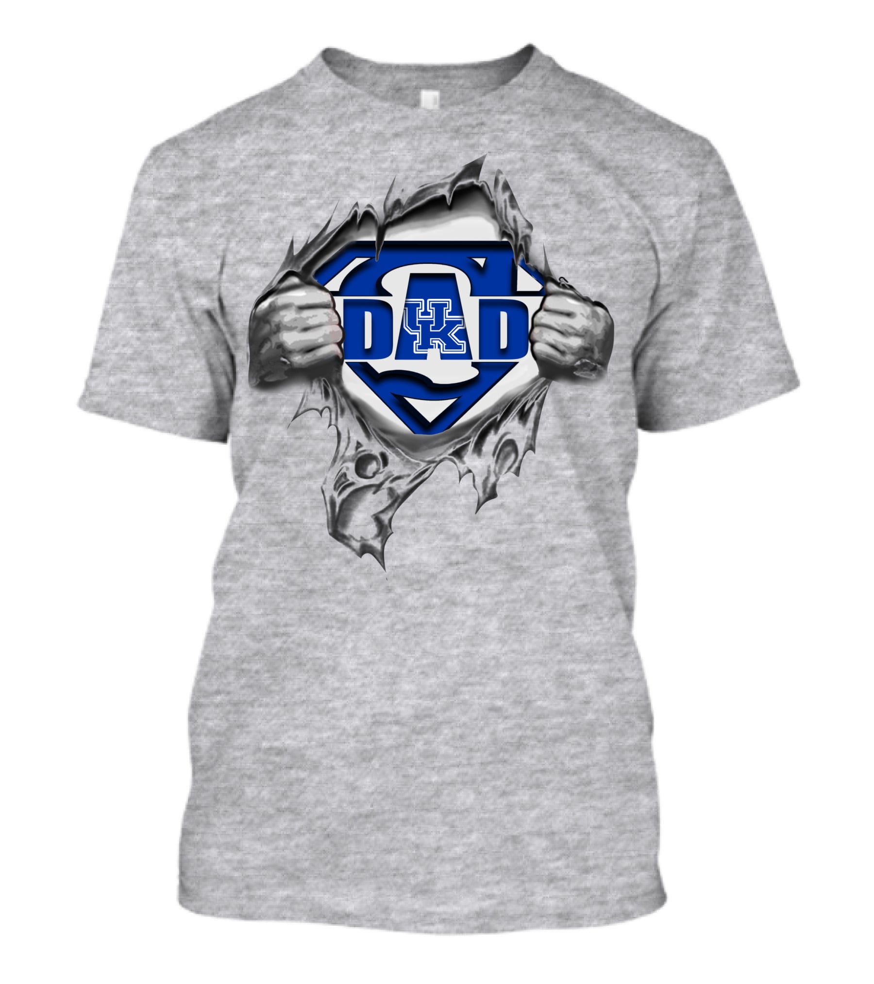 Kentucky Wildcats Dad Superhero Blue Uk T-Shirt
