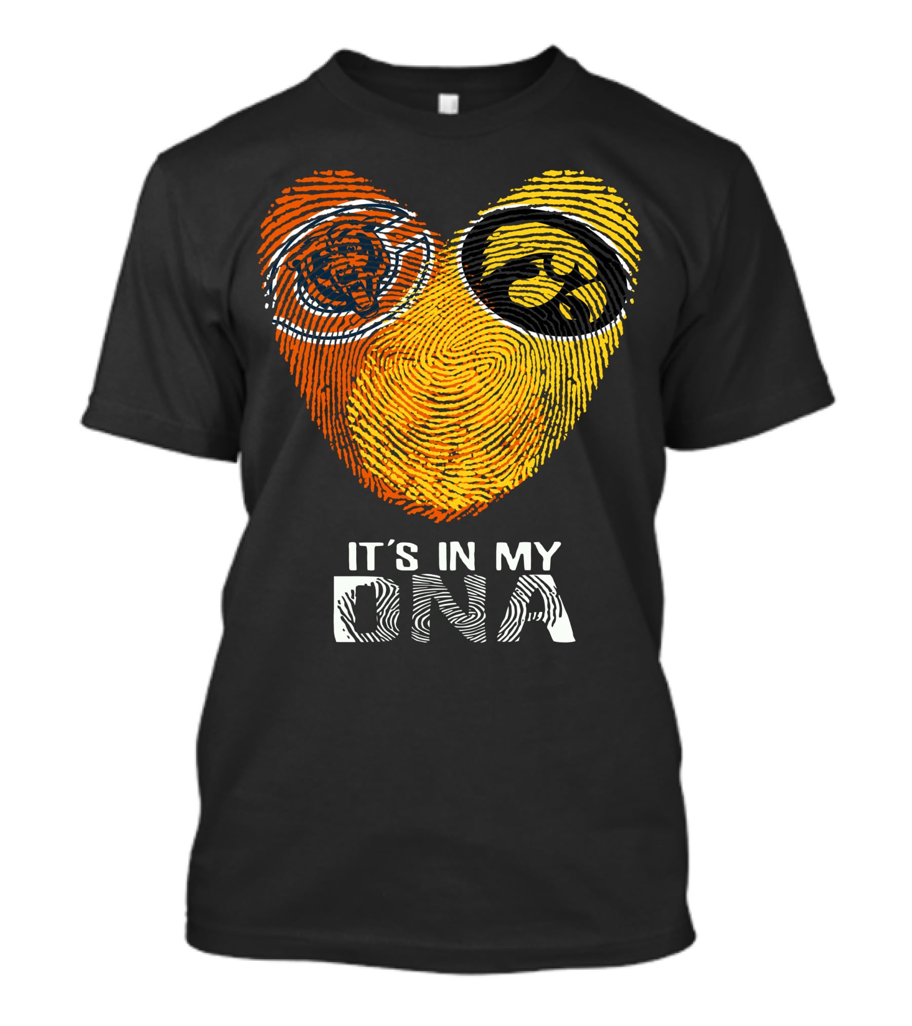 Iowa Bears Hawkeye It's In My DNA Fingerprint Heart T-Shirt