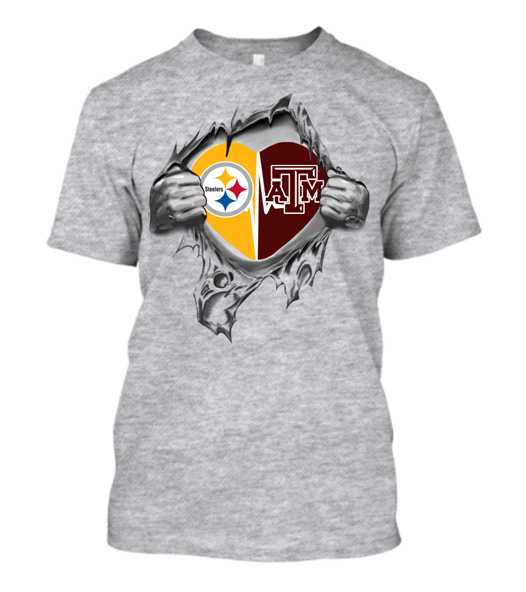 Steelers Texas A&M Aggies Torn Heart T-Shirt