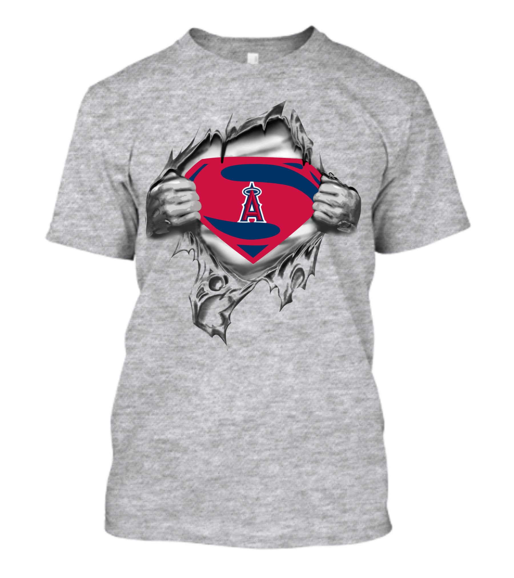 Angels Superman Style Emblem With S Shield Tear T-Shirt