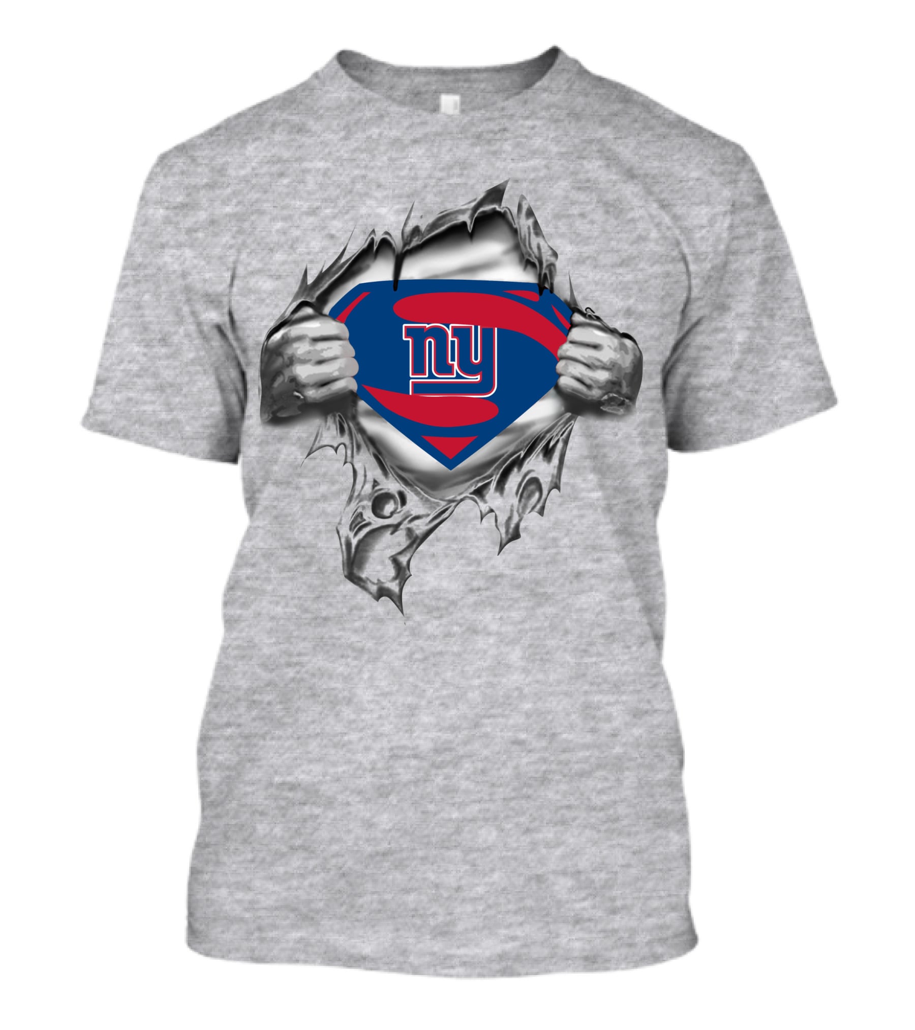 New York Giants Superhero Emblem Busting Through T-Shirt