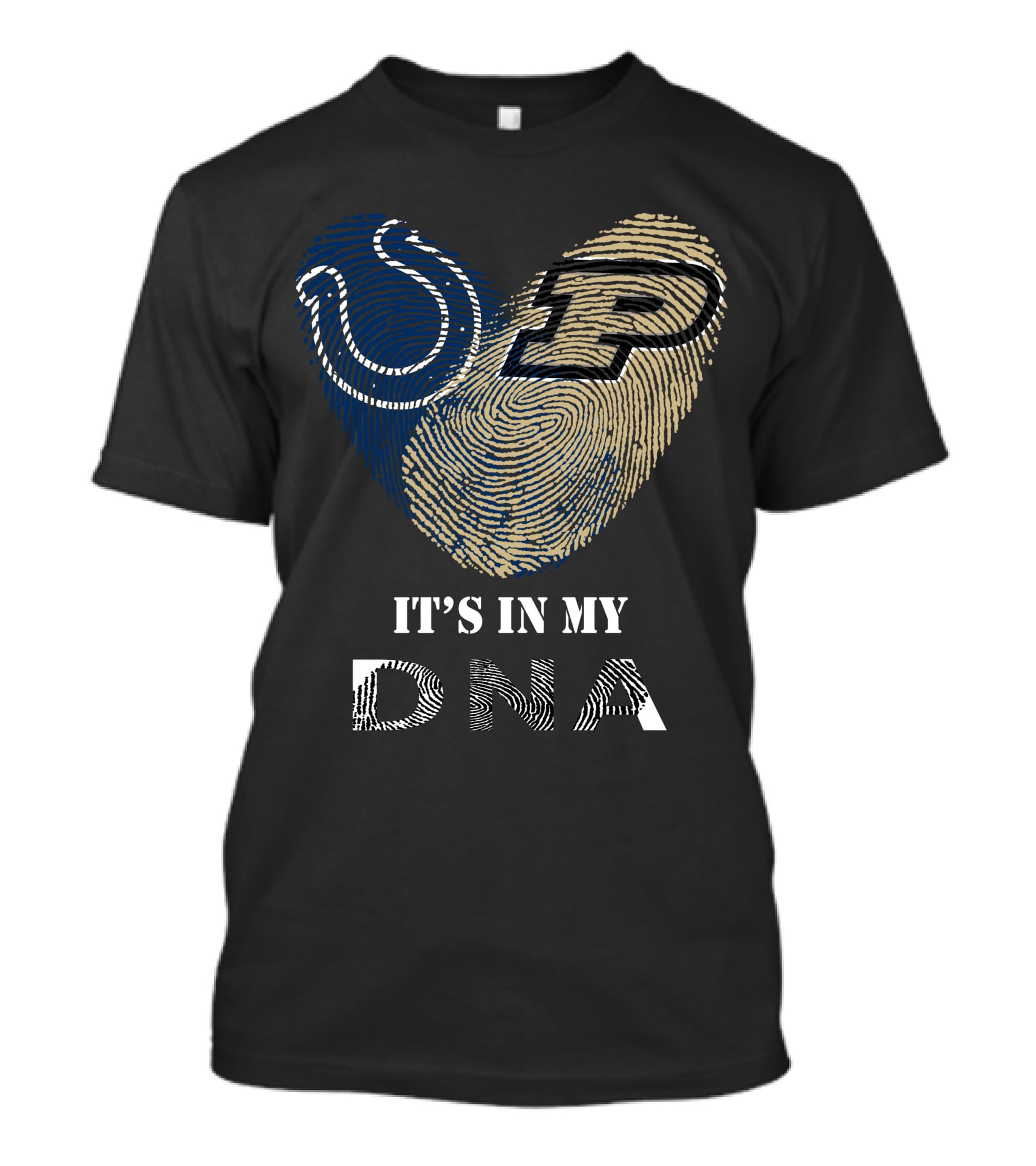 Colts Purdue It's In My DNA Football Fingerprint T-Shirt