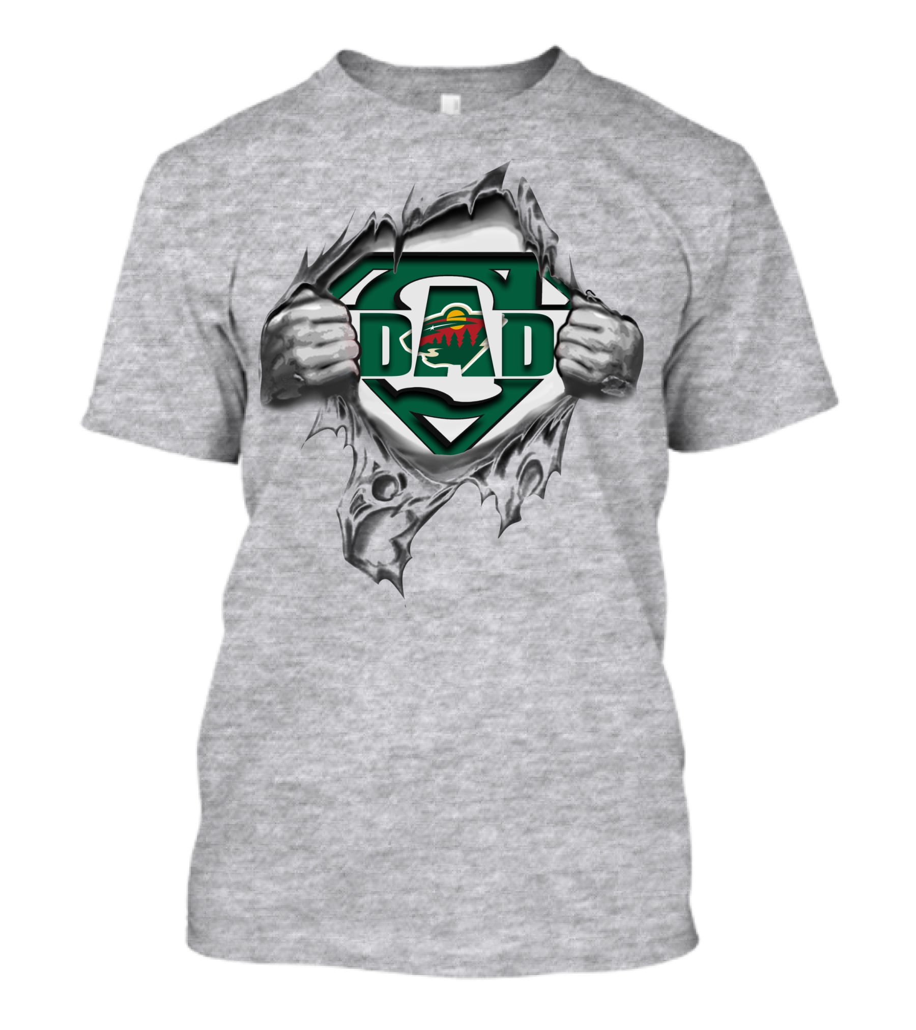 Minnesota Wild Dad Superhero T-Shirt
