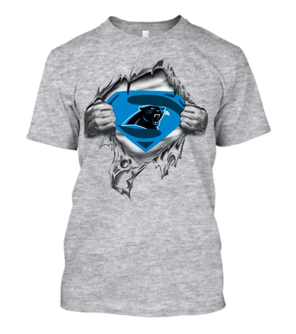 Carolina Panthers Ripped Superman Chest T-Shirt
