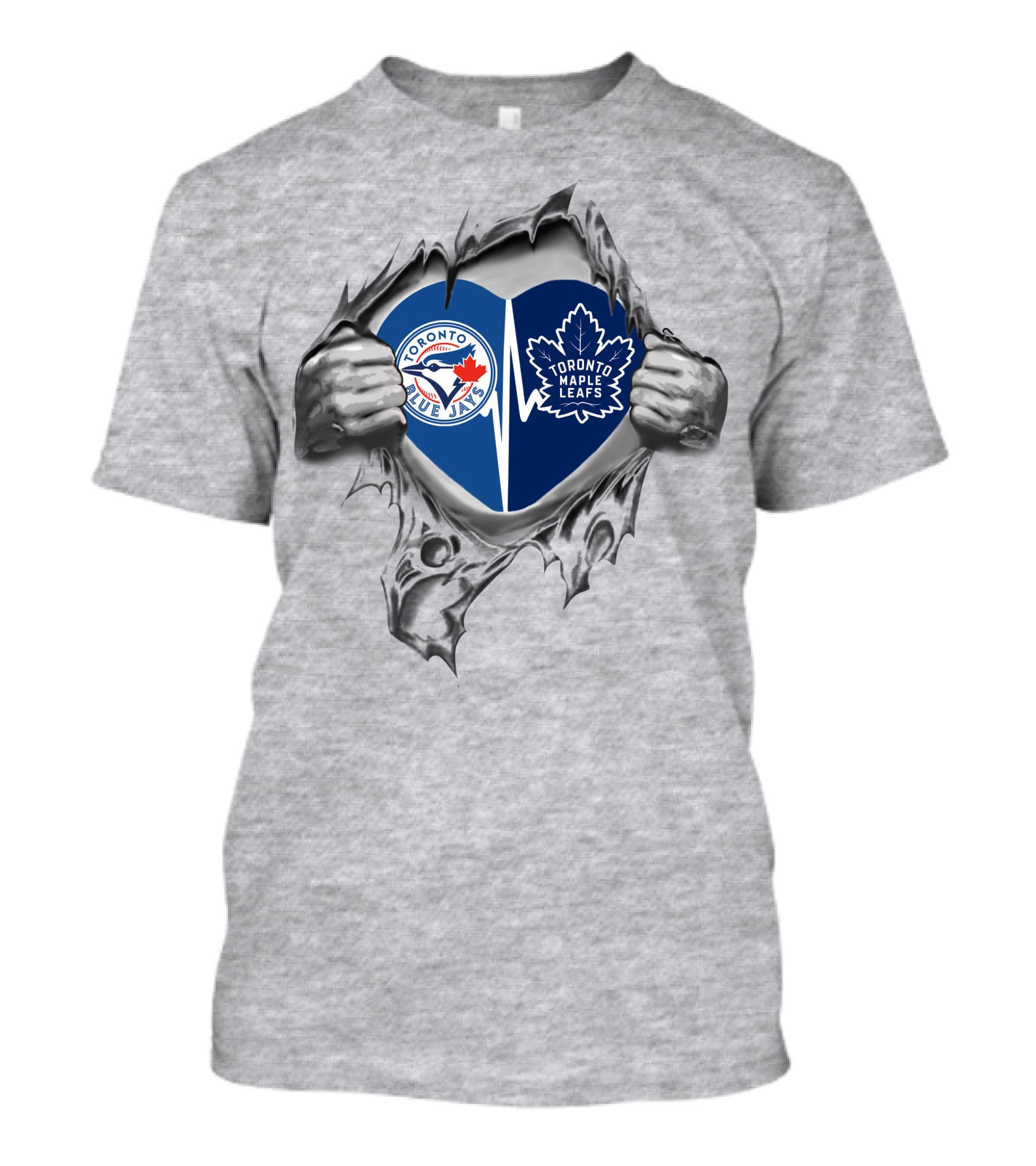 Blue Jays Maple Leafs Heart Toronto Sports Love T-Shirt