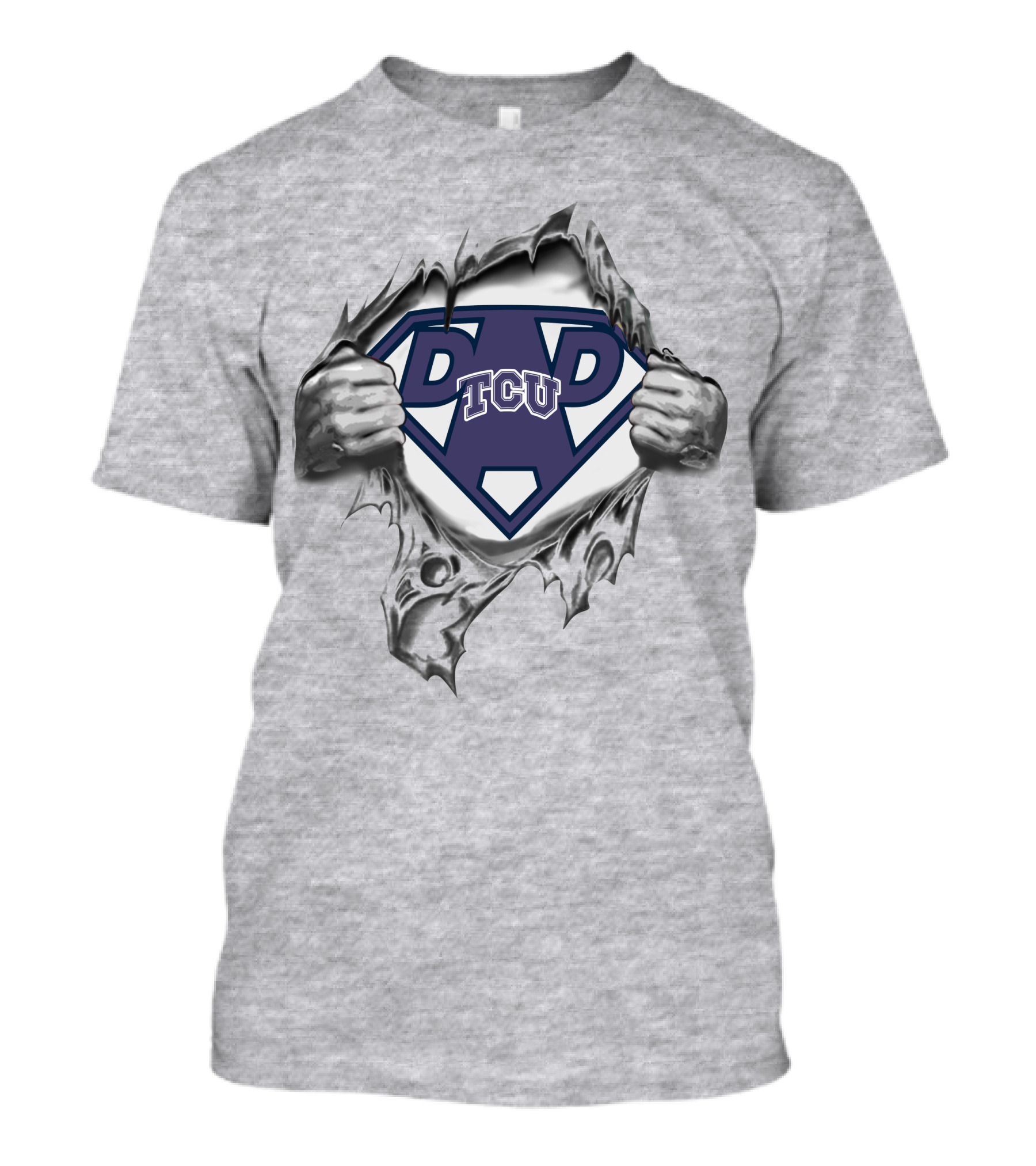 TCU Horned Frogs Super Dad Emblem With Torn T-Shirt