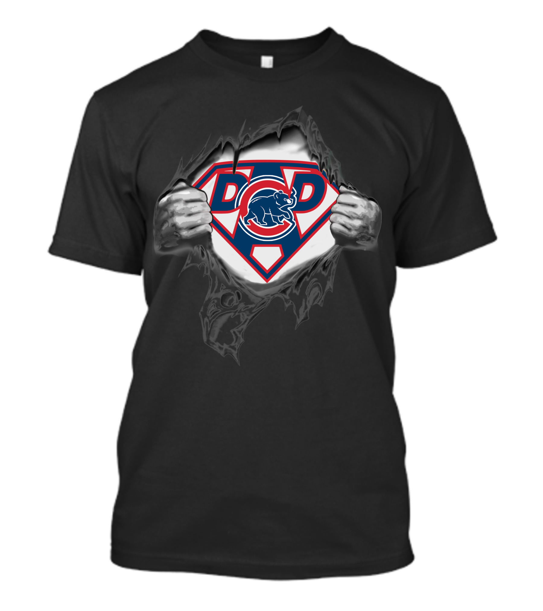 Chicago Cubs Super Dad Emblem Burst T-Shirt
