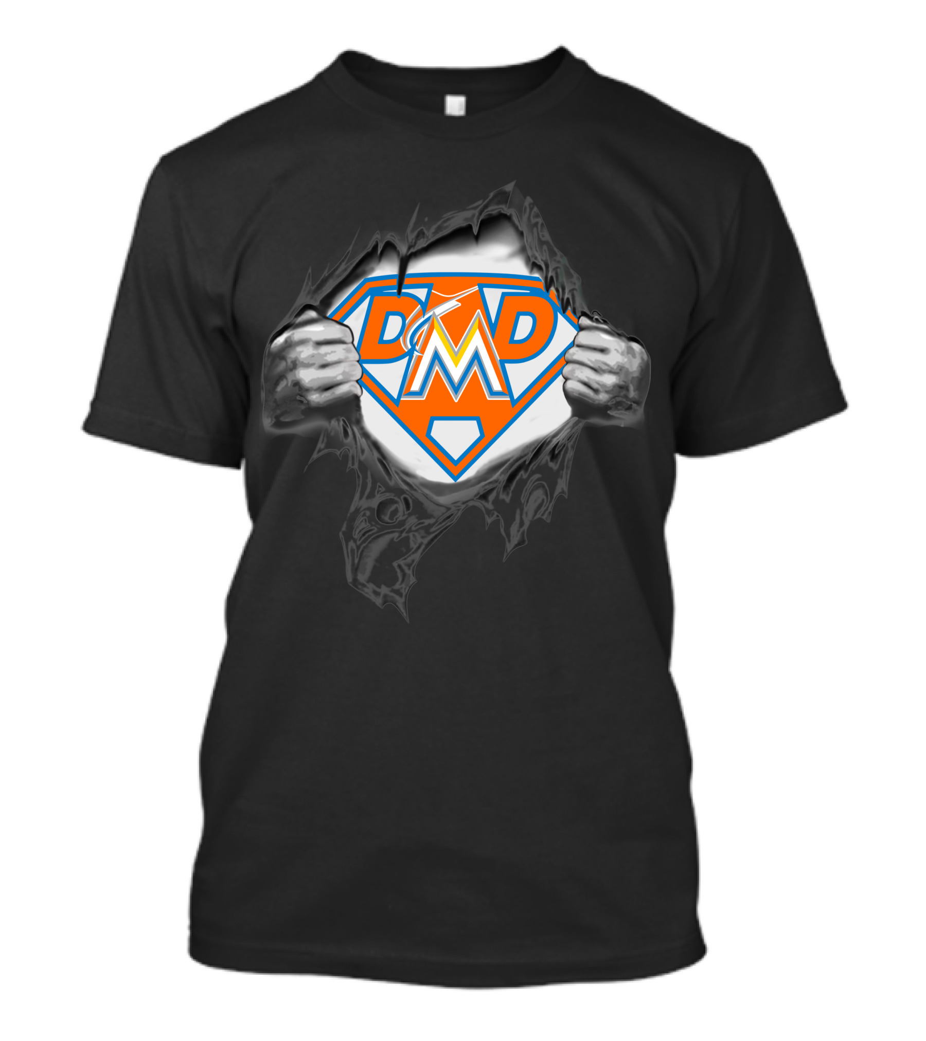 Miami Marlins Super Dad Hero Logo Superman Edition T-Shirt