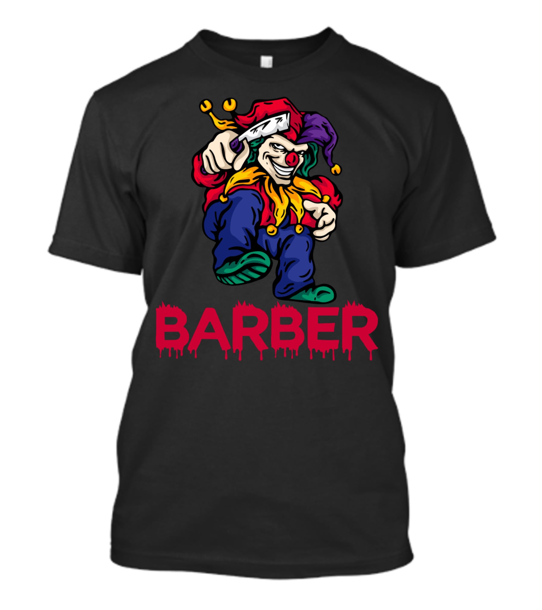 Barber Clown Halloween Razor Art T-Shirt