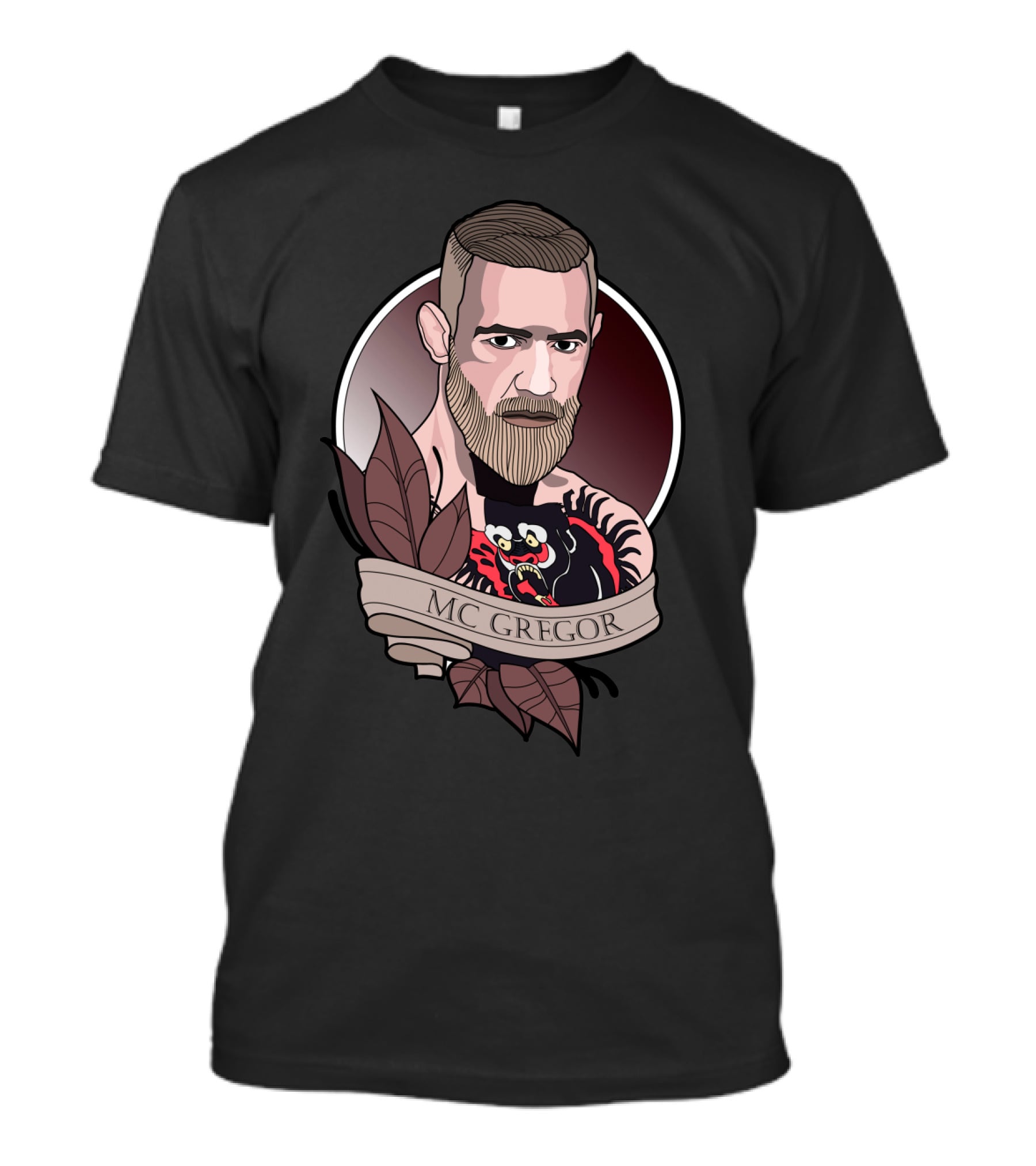 Conor Mcgregor Tattoo Illustration With Banner T-Shirt