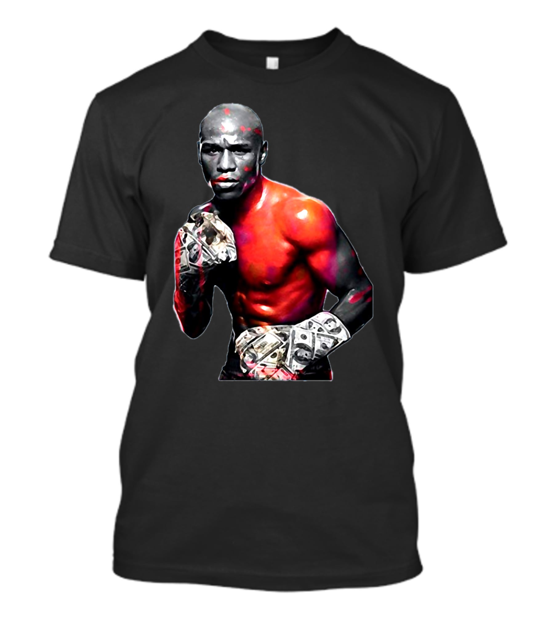 LesGo Men's Floyd Mayweather Jr Money Gloves Bold Boxing T-Shirt