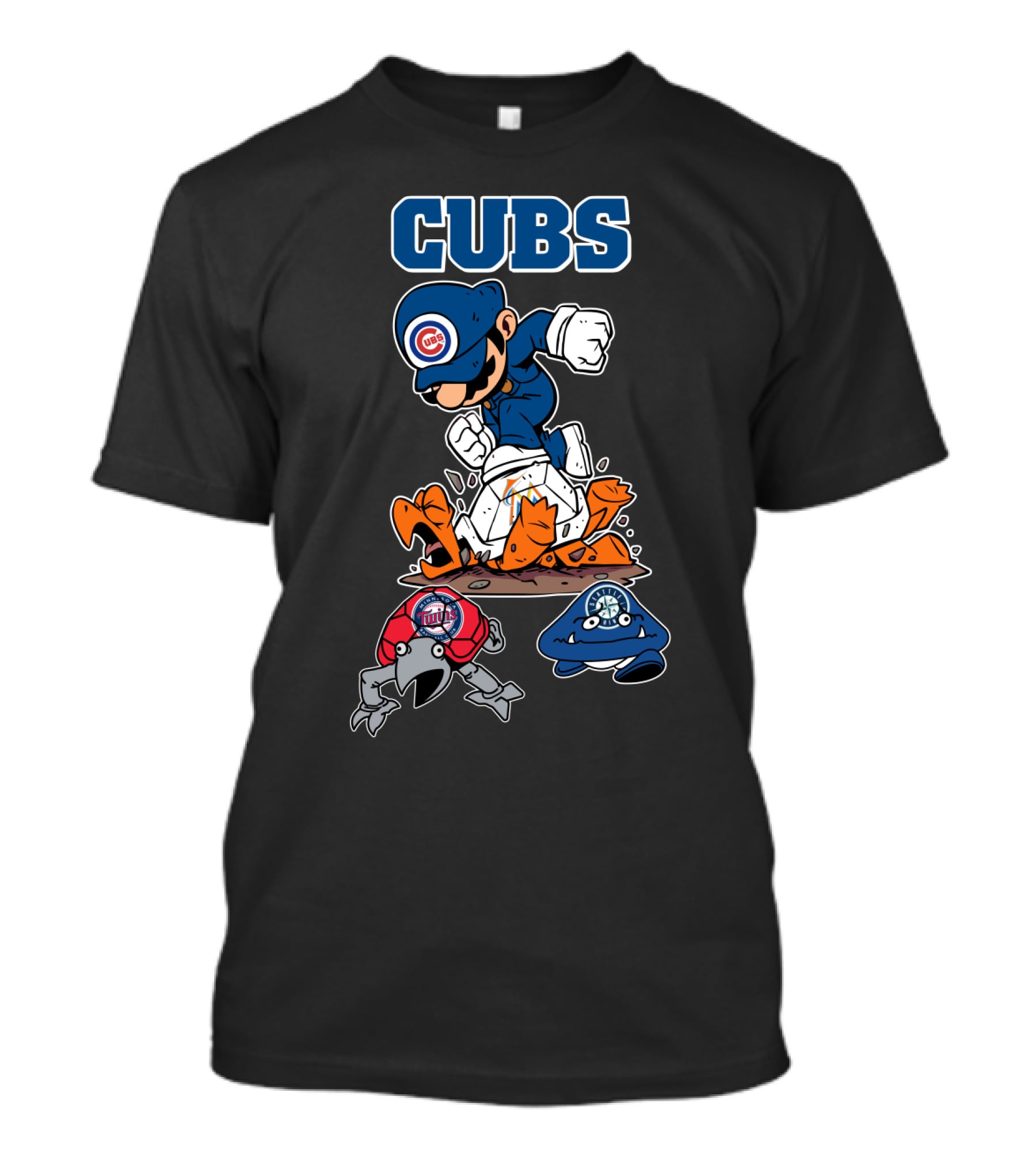Cubs Character Defeating Cardinals And Brewers T-Shirt