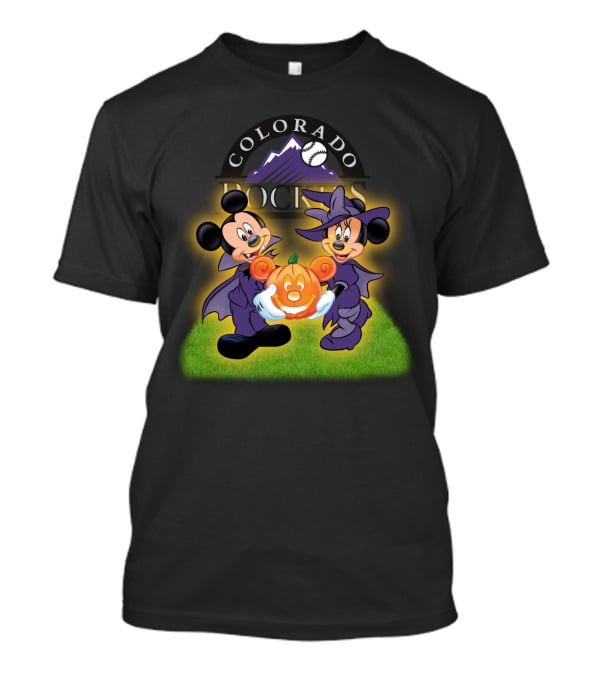 Colorado Rockies Halloween Mickey Minnie Pumpkin T-Shirt