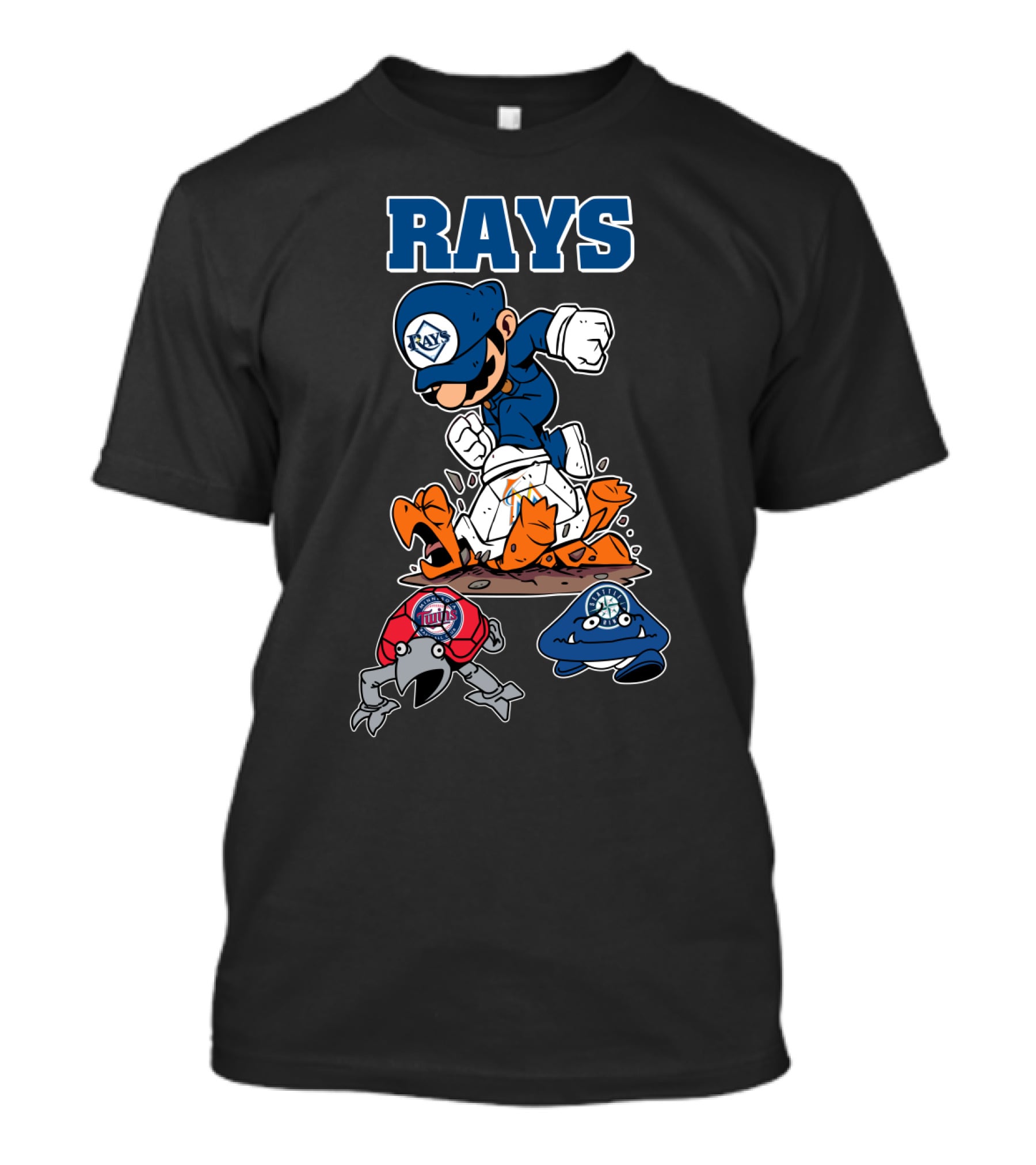 Rays Baseball Cartoon Characters With Action Poses T-Shirt