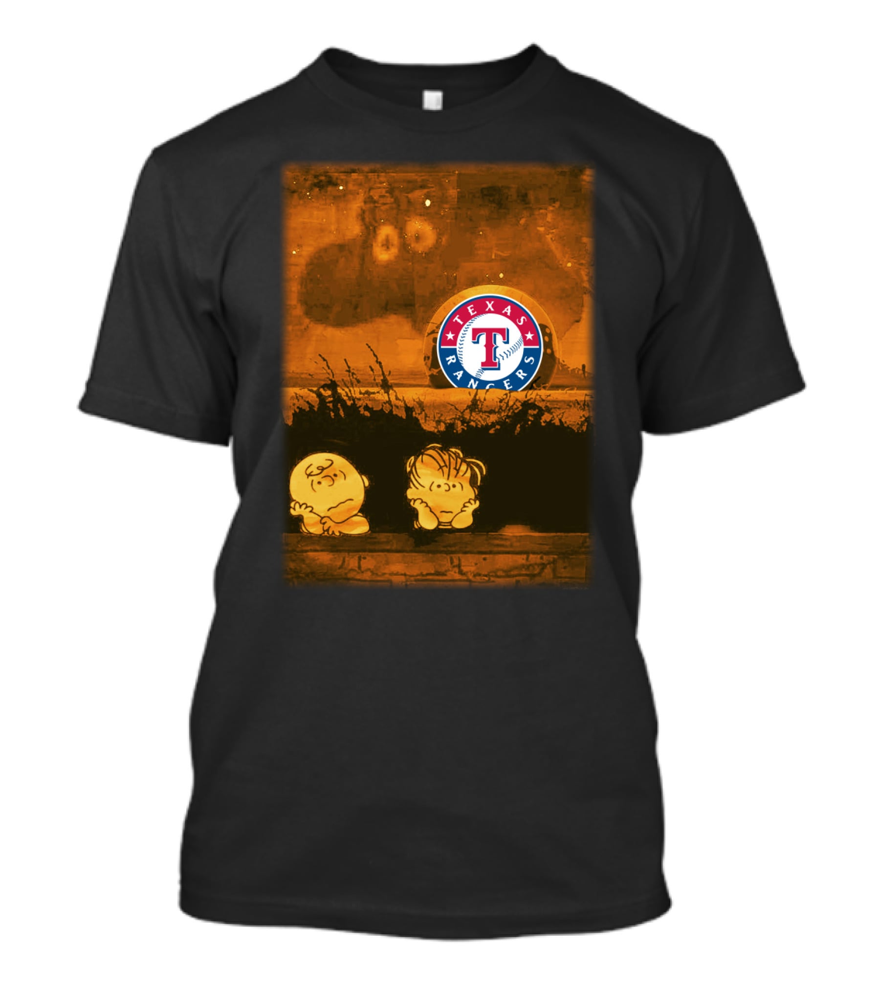Texas Rangers Peanuts Halloween Charlie Brown Linus Pumpkin Patch T-Shirt