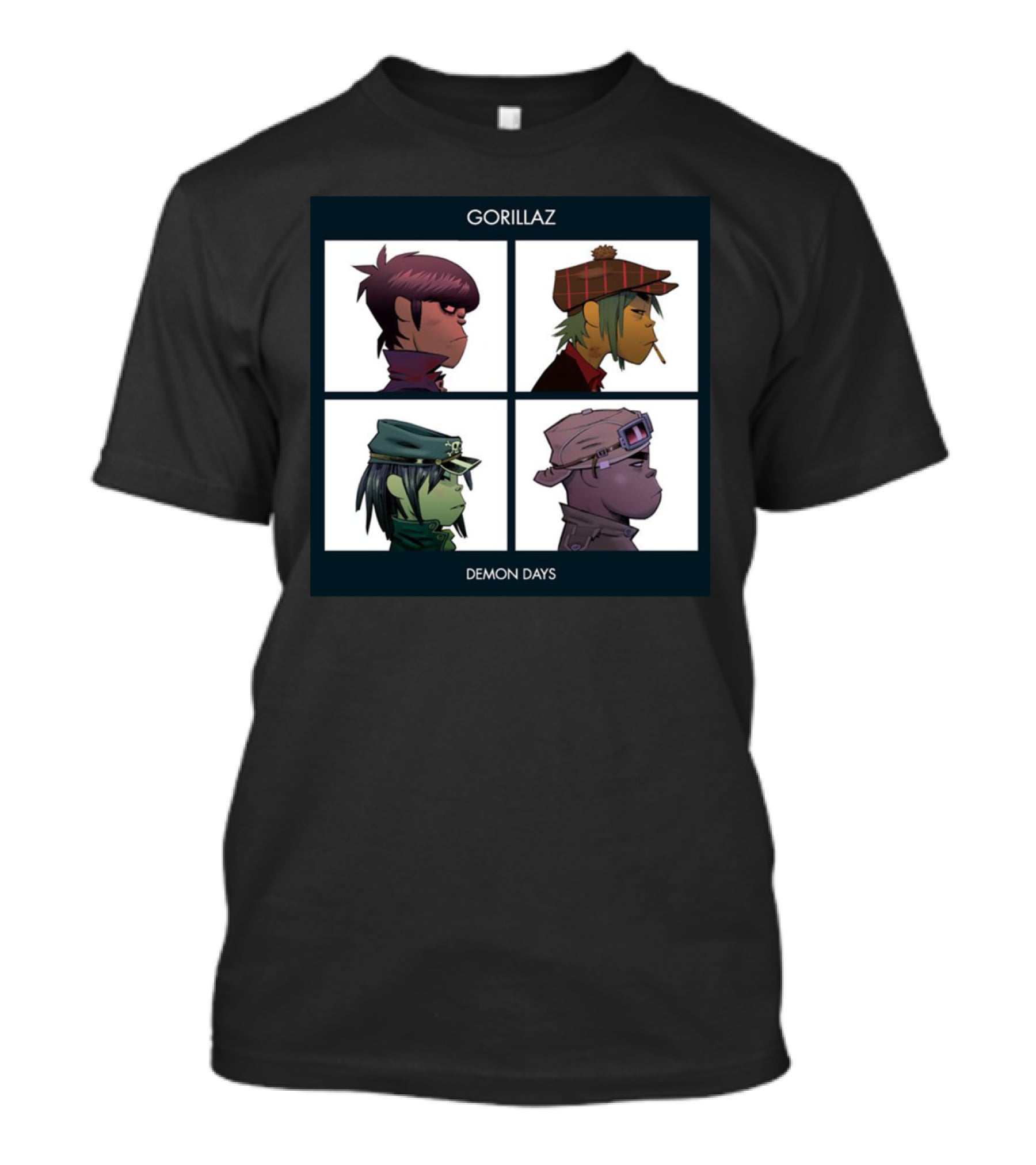 Gorillaz Demon Days Album Cover Characters Quadrant T-Shirt