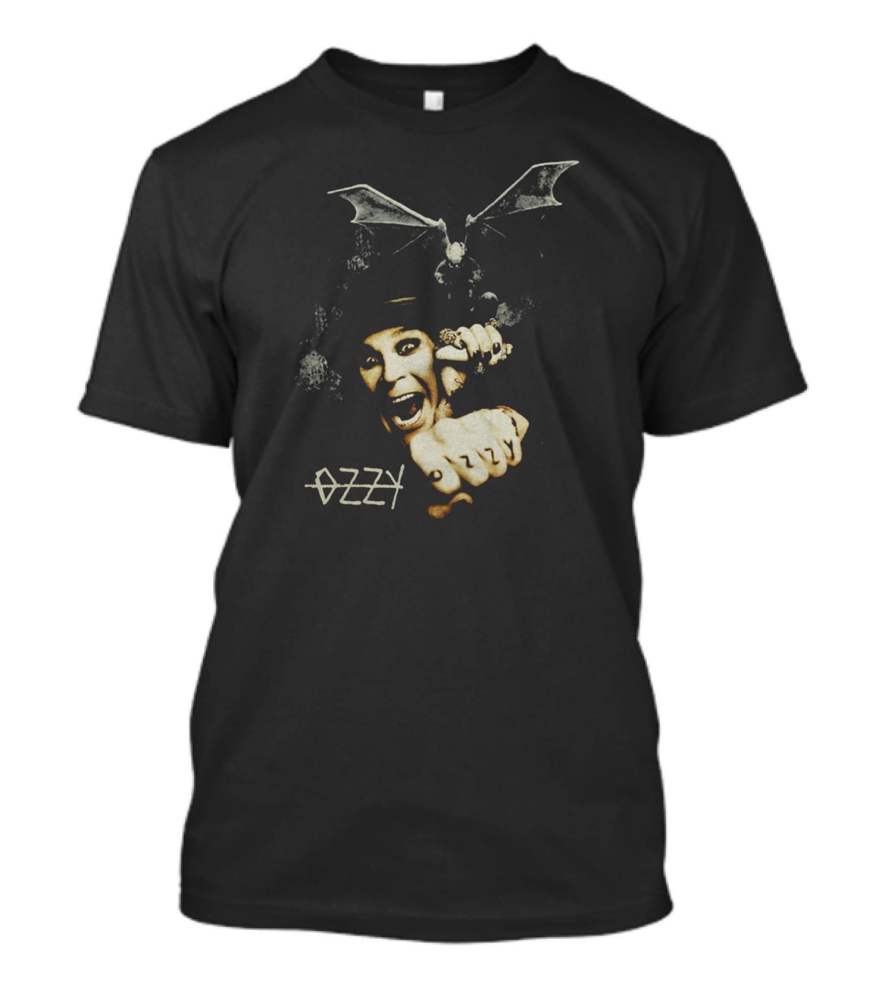 Ozzy Osbourne Bat Iconic Fist Pose Black T-Shirt