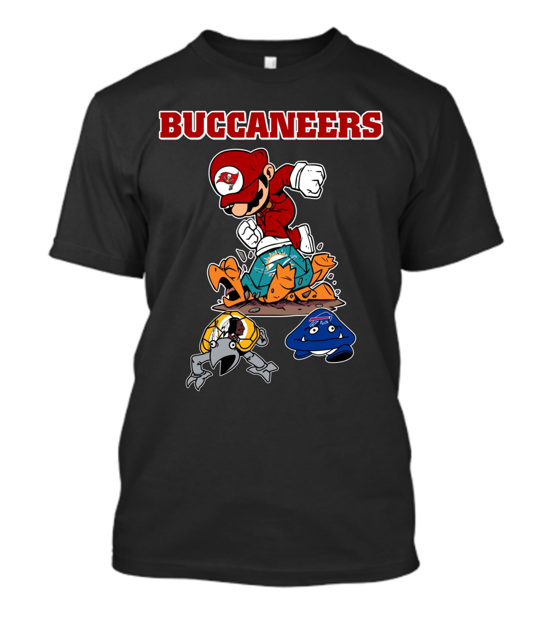 Buccaneers Mario Parody Jumping On Rivals T-Shirt