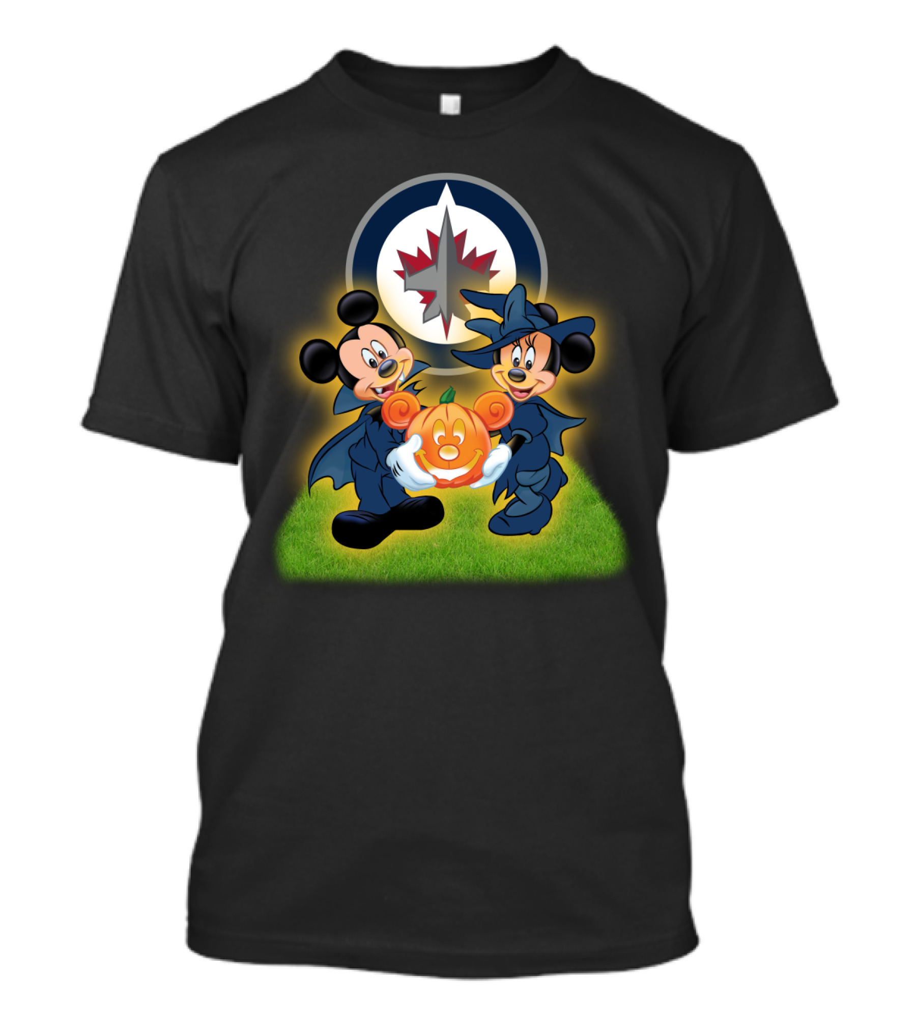 Mickey And Minnie Halloween Celebration With Winnipeg Jets T-Shirt
