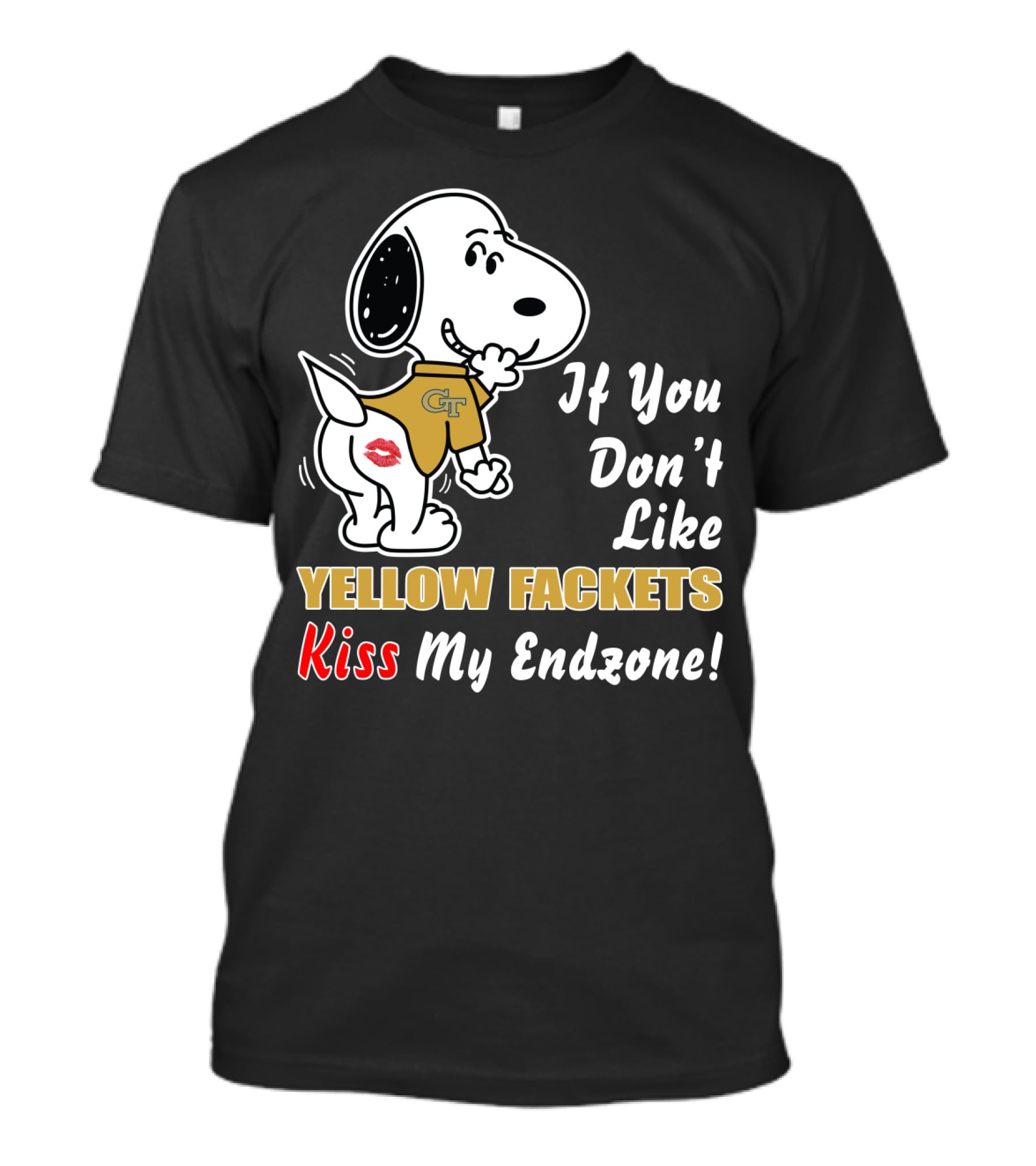 If You Don’t Like Yellow Jackets Kiss My Endzone Georgia Gt Football T-Shirt