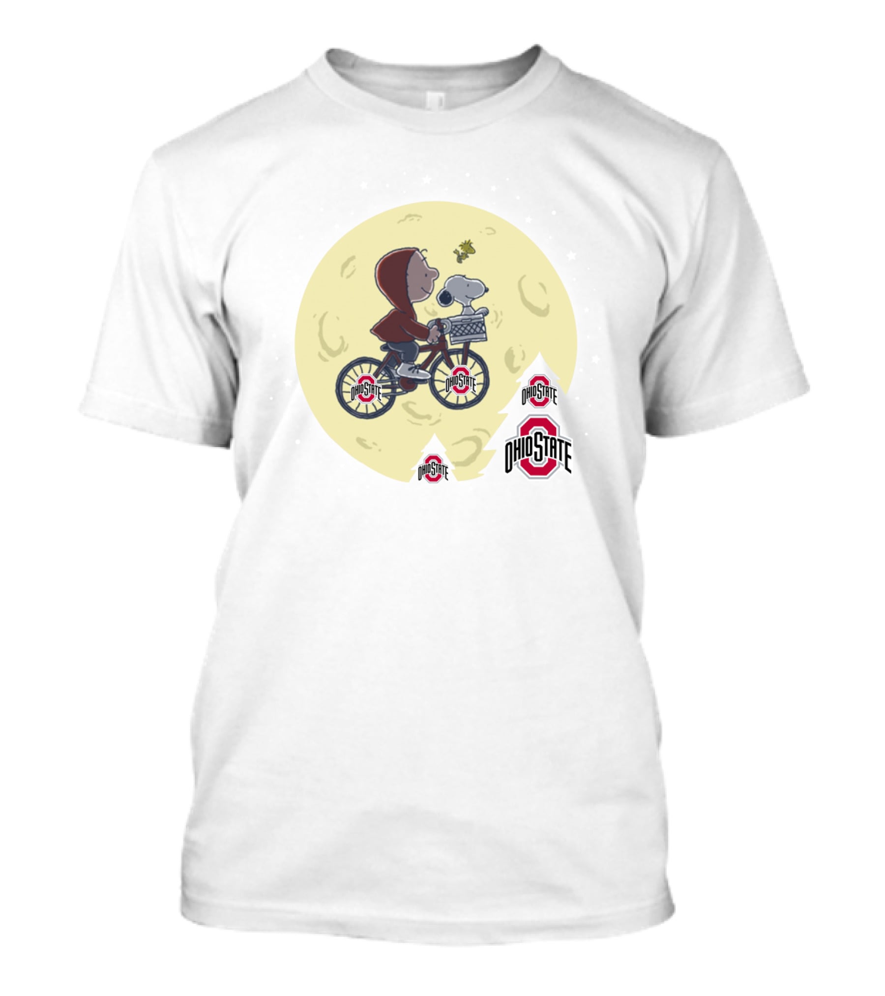 Ohio State Buckeyes Halloween Moon Ride With Beagle And Bicycle T-Shirt