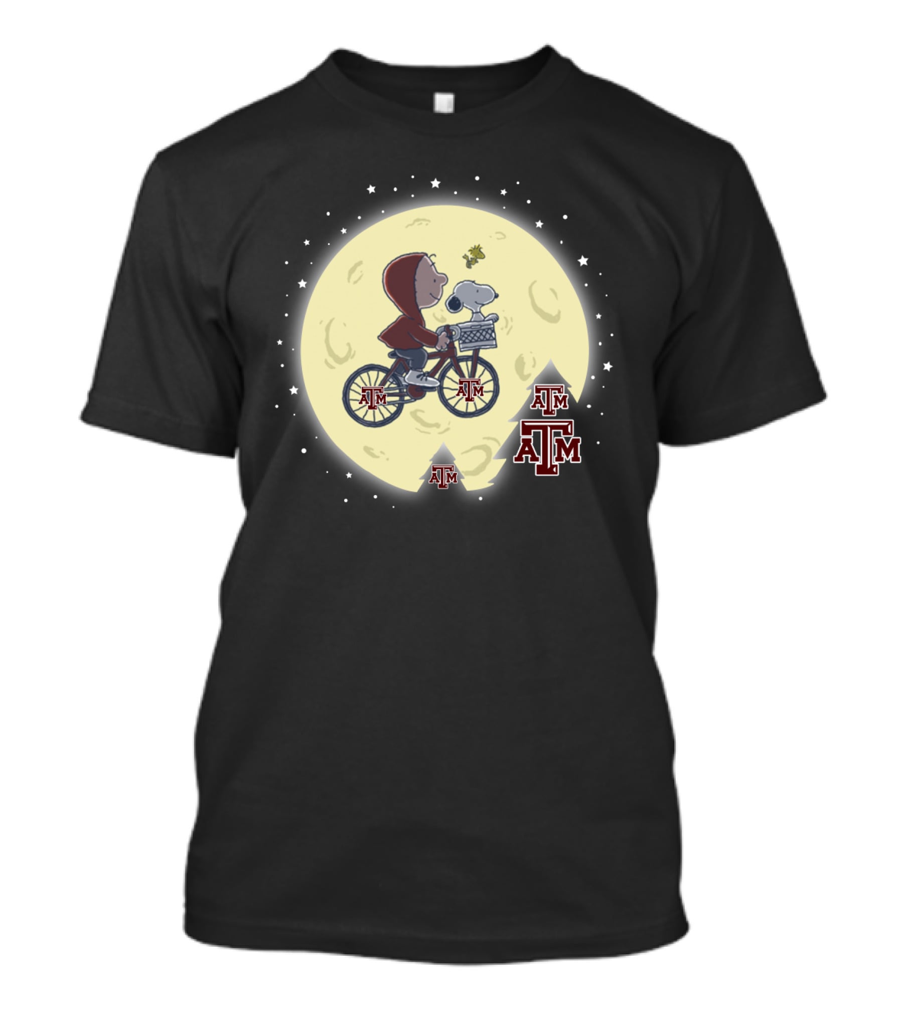 Halloween Texas A M AGGIES Football Moonlit Ride With Bicycle And E.T.-Inspired T-Shirt