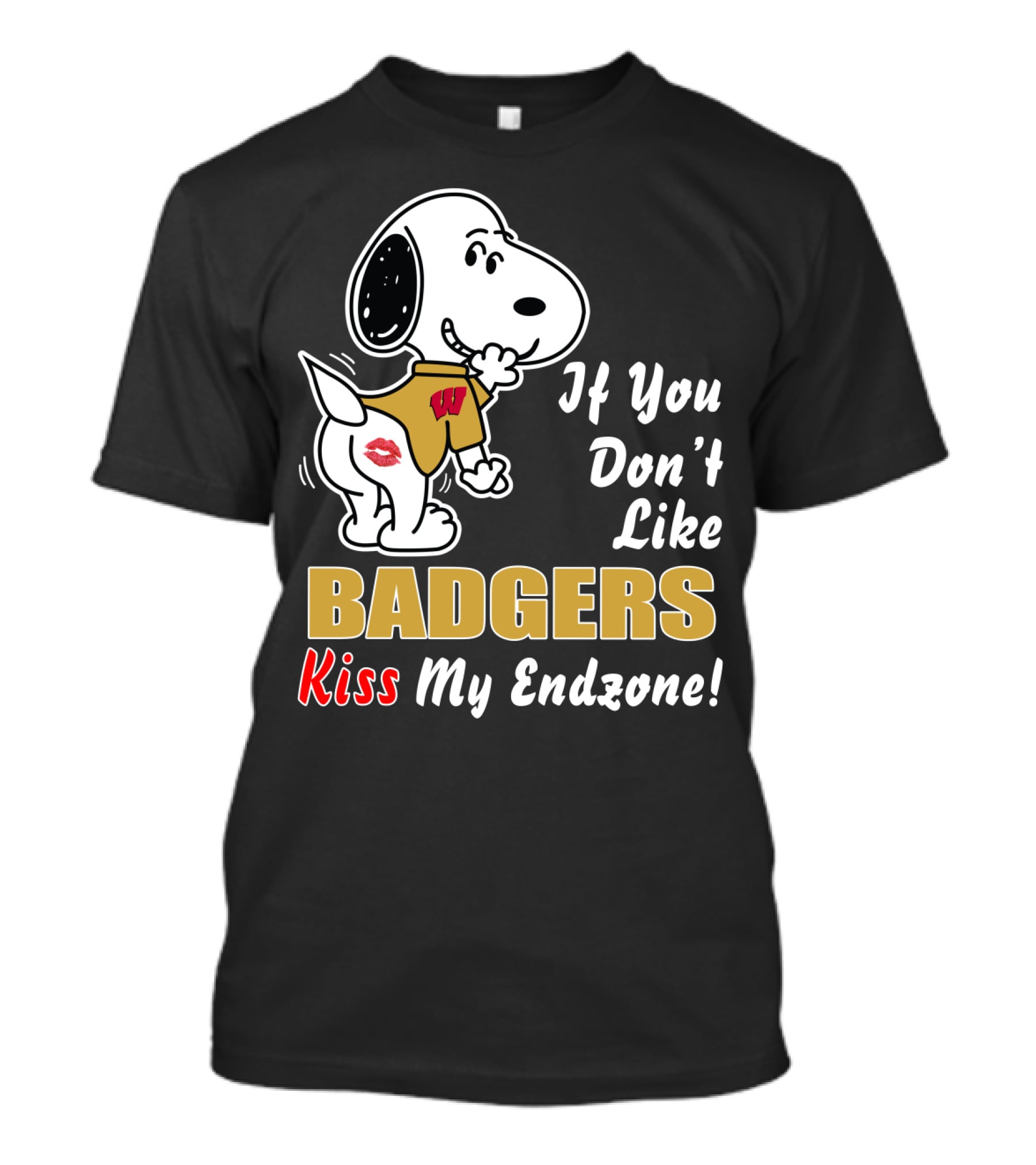 If You Don't Like Wisconsin Badgers Kiss My Endzone T-Shirt