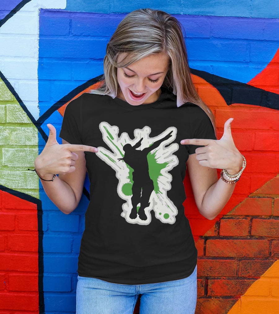 Dane Dab Silhouette Green Splatter T-Shirt
