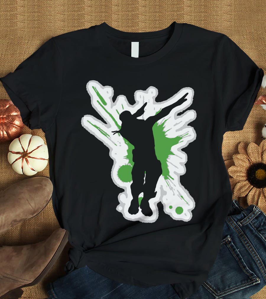 Dane Dab Silhouette Green Splatter T-Shirt