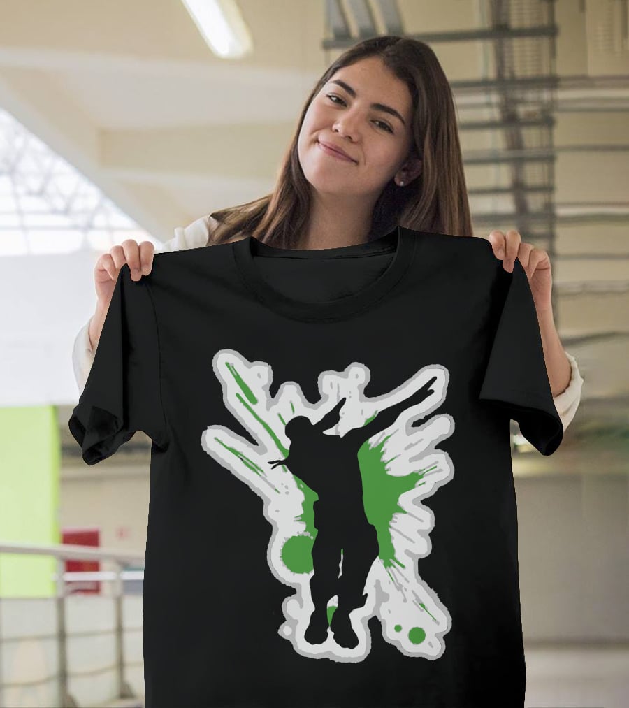 Dane Dab Silhouette Green Splatter T-Shirt