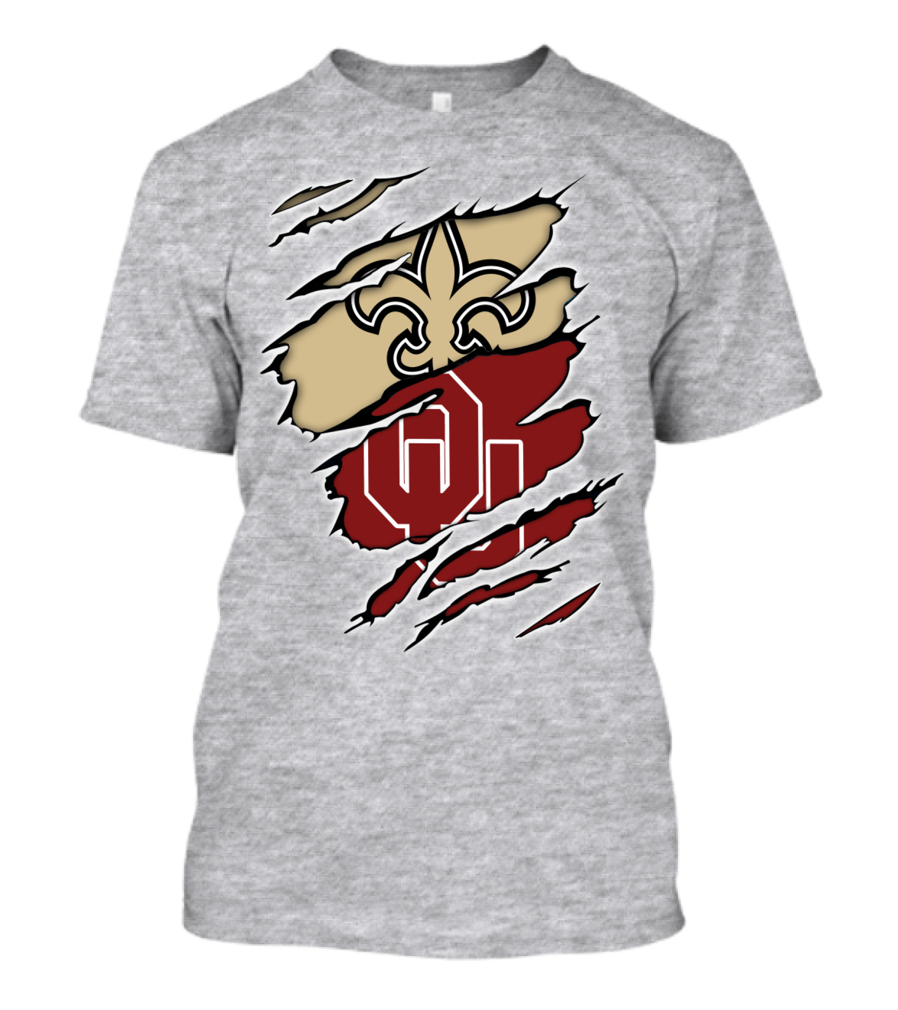 New Orleans Saints Oklahoma Sooners Torn Logo Fusion T-Shirt