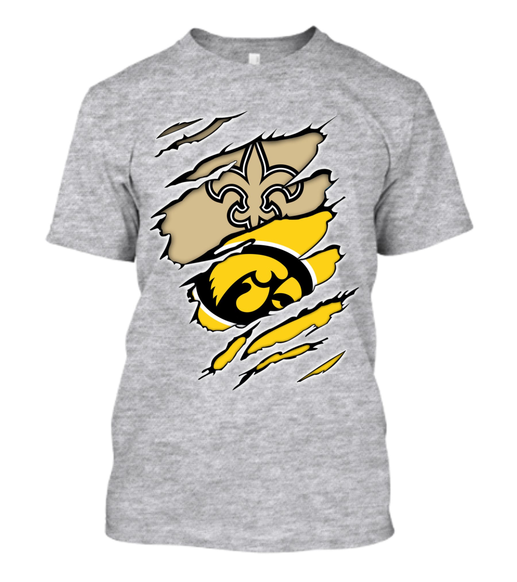 Iowa Hawkeyes And New Orleans Saints Fusion T-Shirt