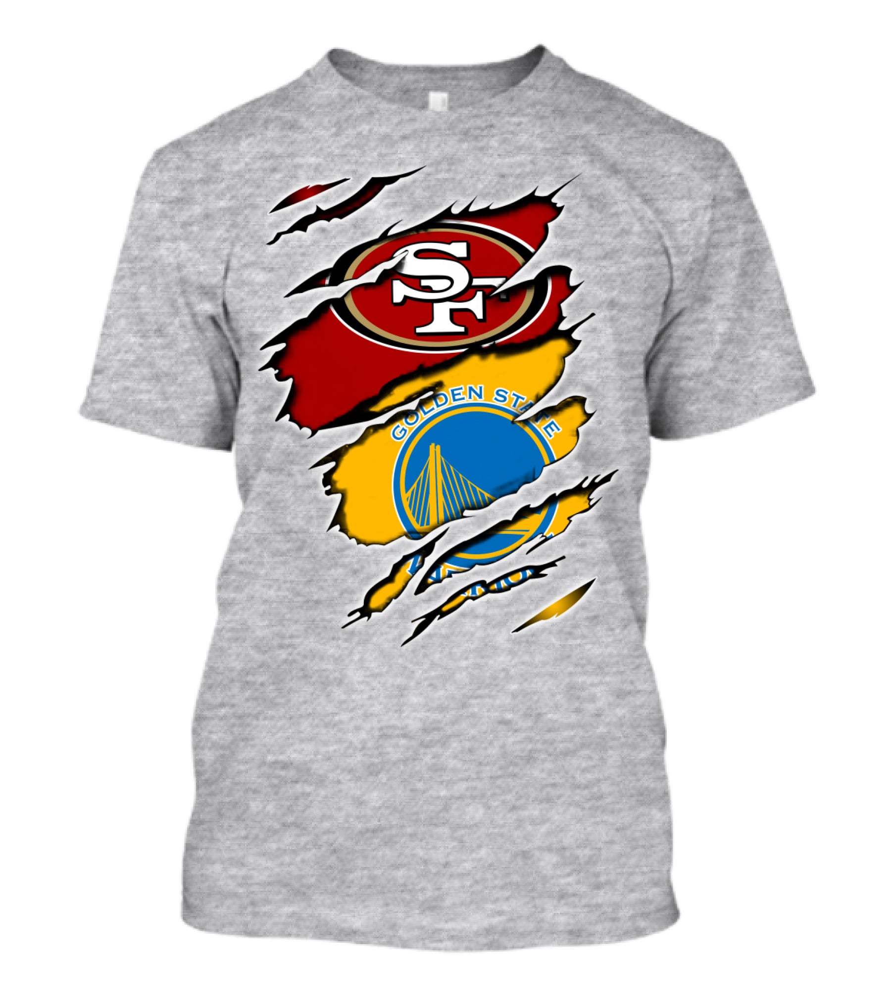 49ERS Golden State Warriors SF Logo Tear T-Shirt