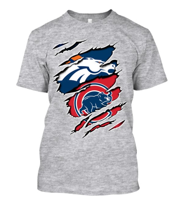 Broncos Cubs Scratching Logos Fusion T-Shirt