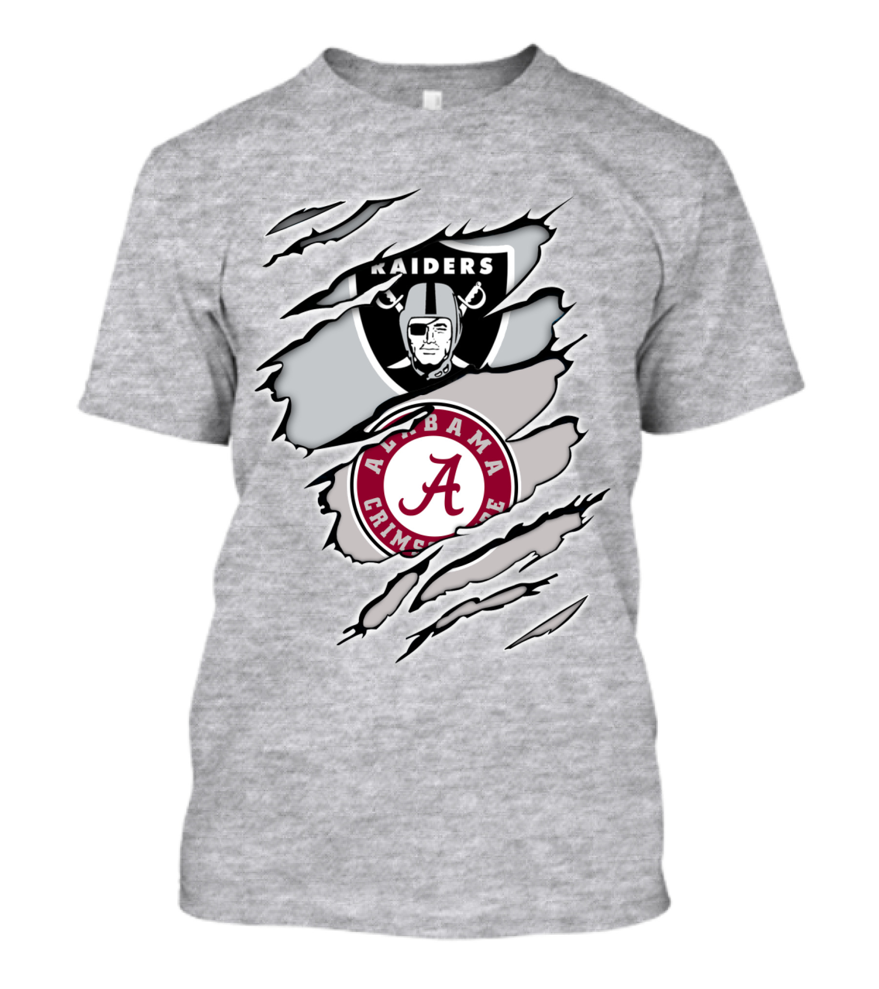 Raiders Alabama Crimson Tide Logo Mashup T-Shirt