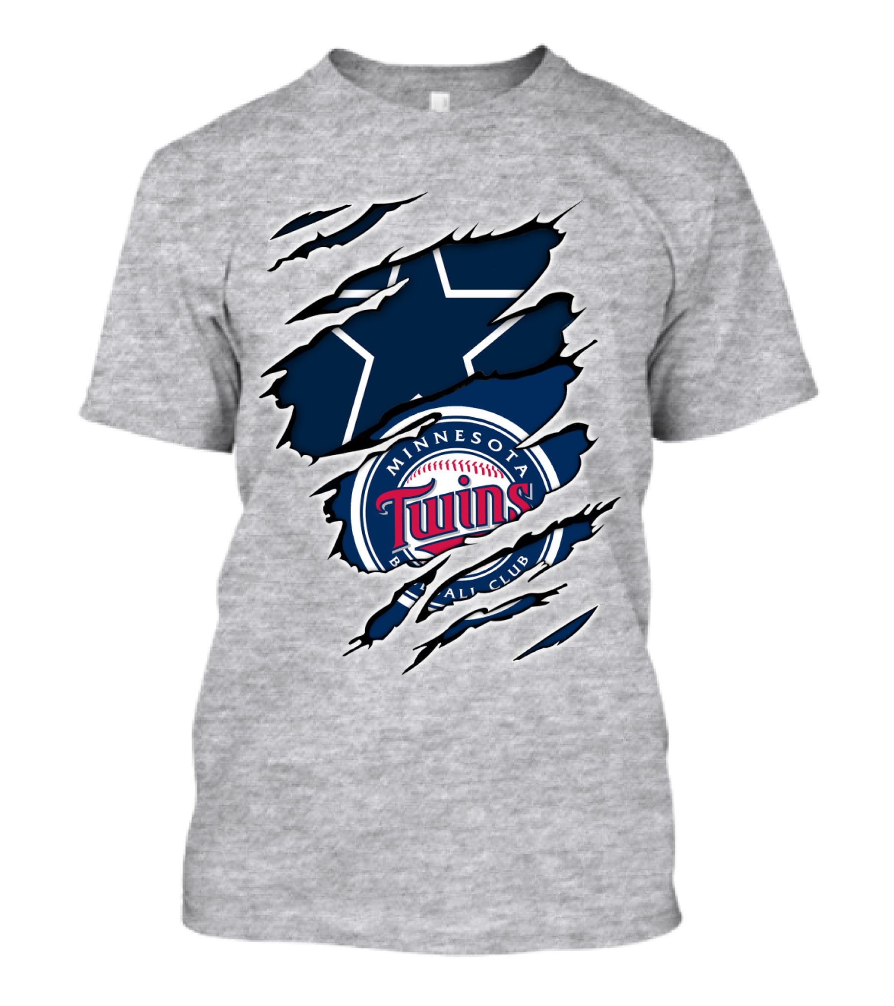 Minnesota Twins Dallas Cowboys Logo Mashup T-Shirt