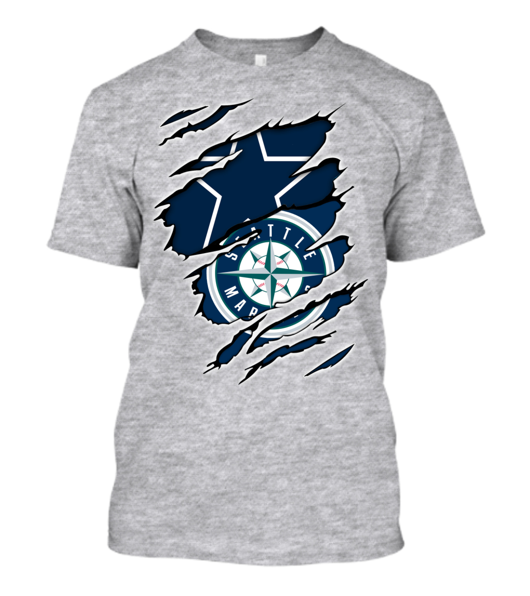 Seattle Mariners Cowboys Star Ripped T-Shirt