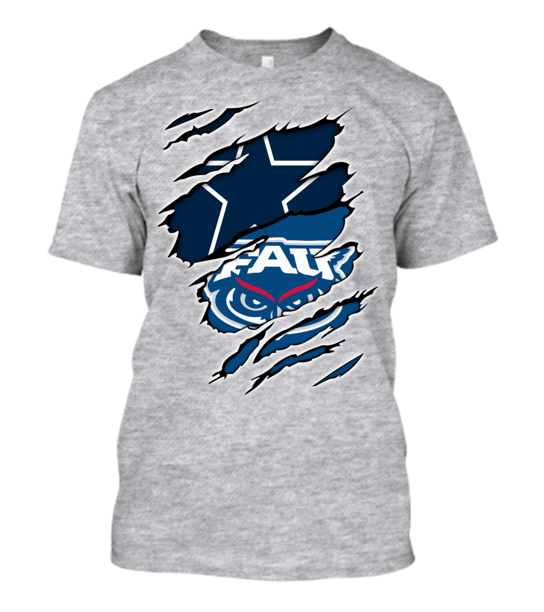 Cowboys Atlantic FAU Owls Star Claw T-Shirt