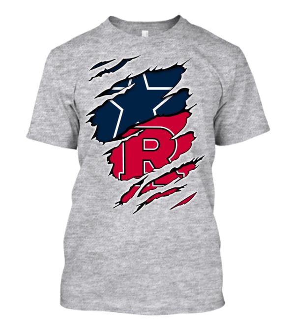 Cowboys Rutgers Ripped Star And R Logo Fusion T-Shirt