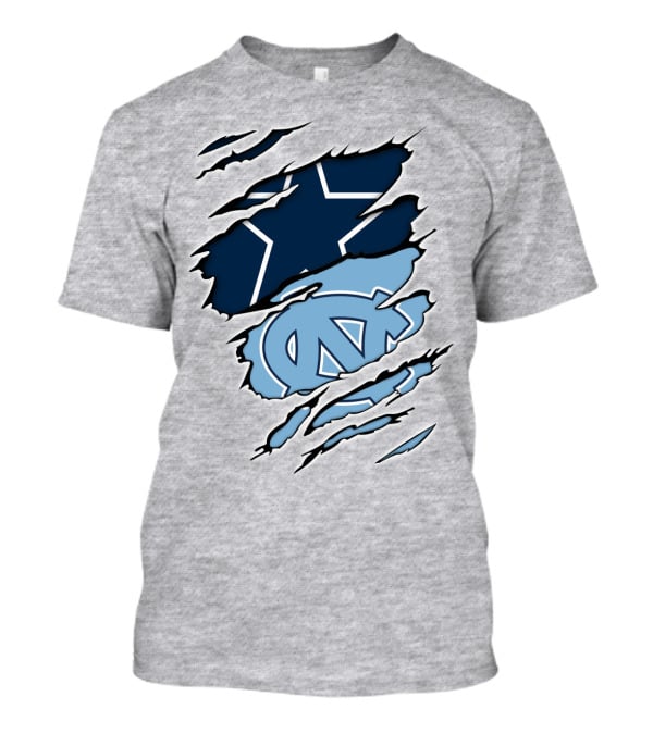 Cowboys Star Tar Heels Logo Dallas Carolina Fans T-Shirt